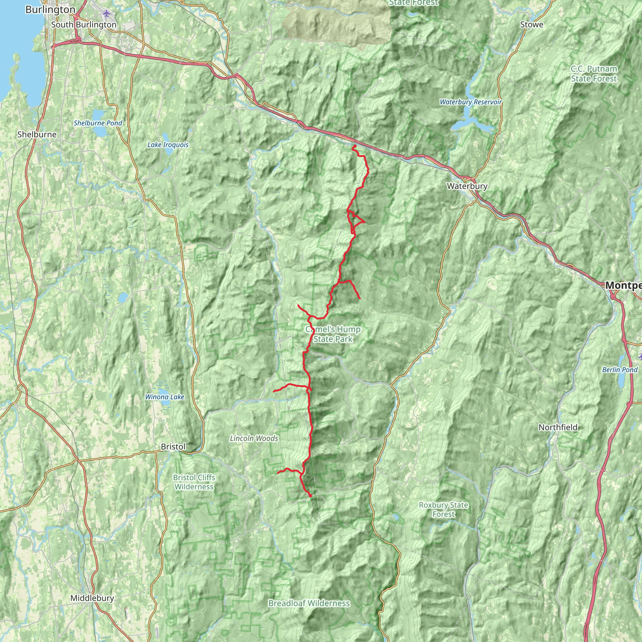 Monroe Skyline Trail mobile static map