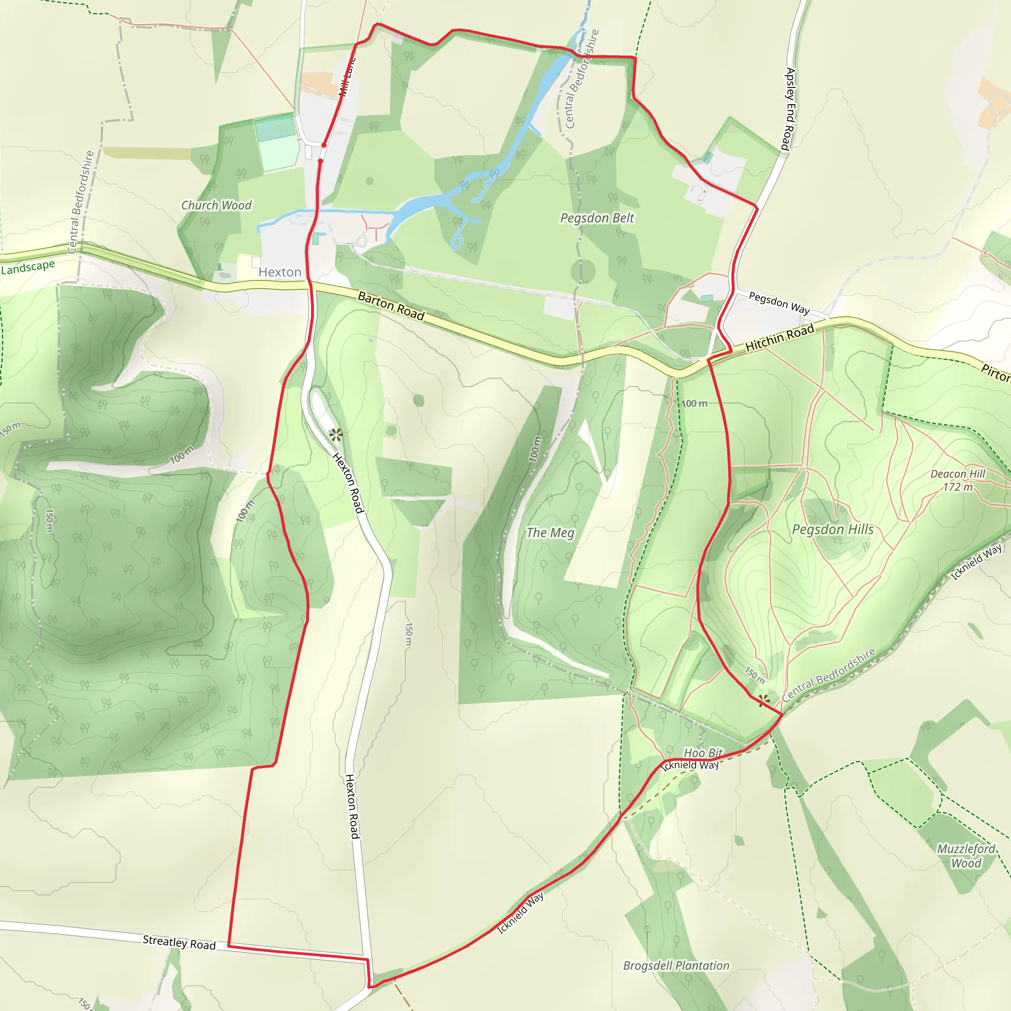 Telegraph Hill and Pegsdon from Hexton mobile static map