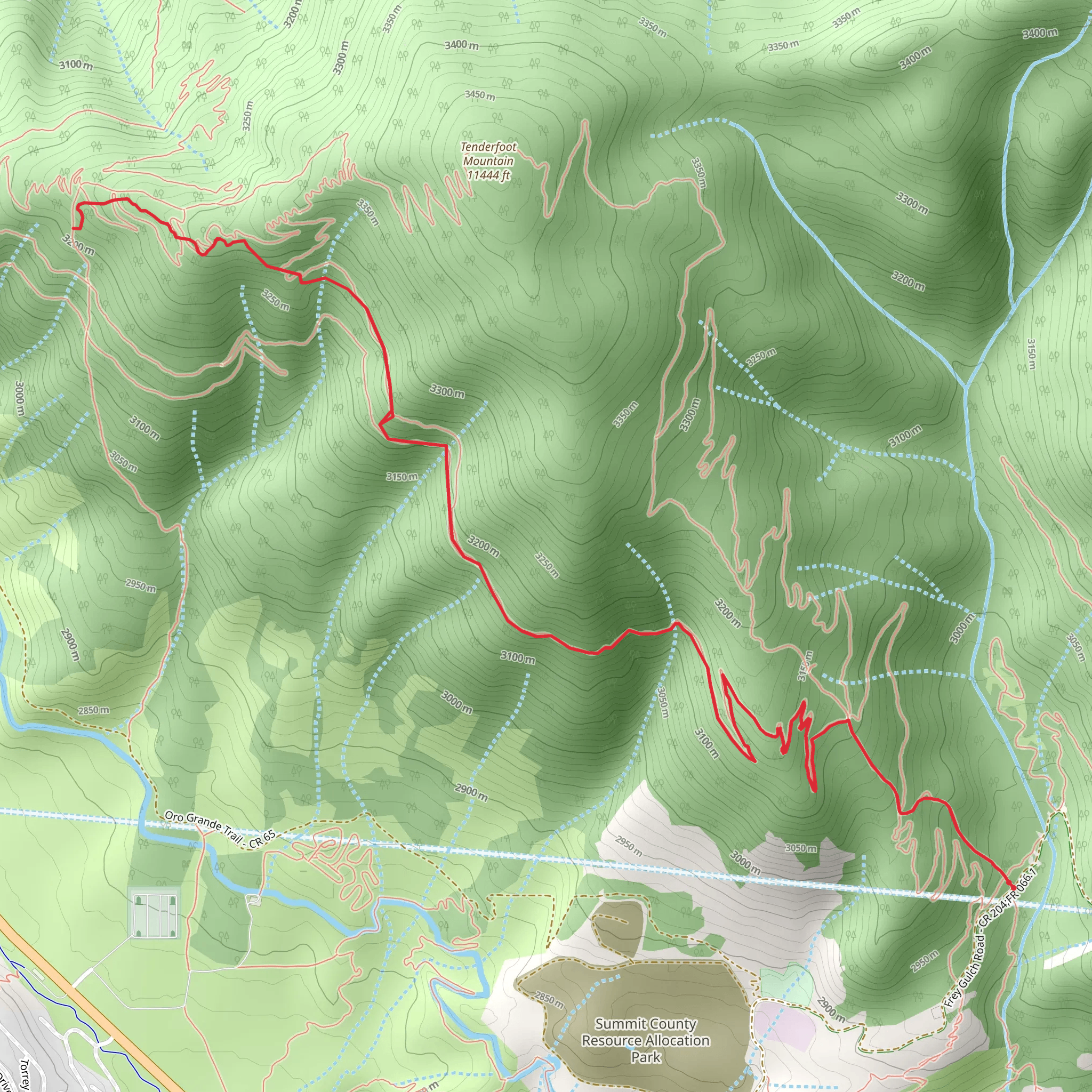 Roost Trail via Tenderfoot Upper Trail mobile static map