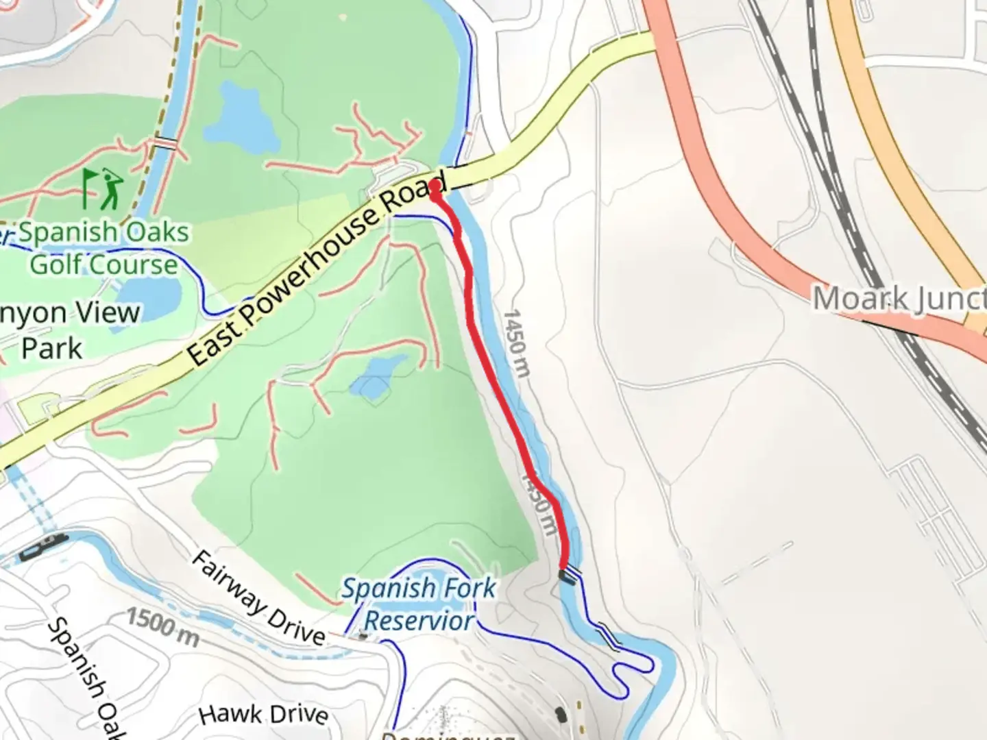 An image depicting the trail Spanish Fork River and its surrounding area.