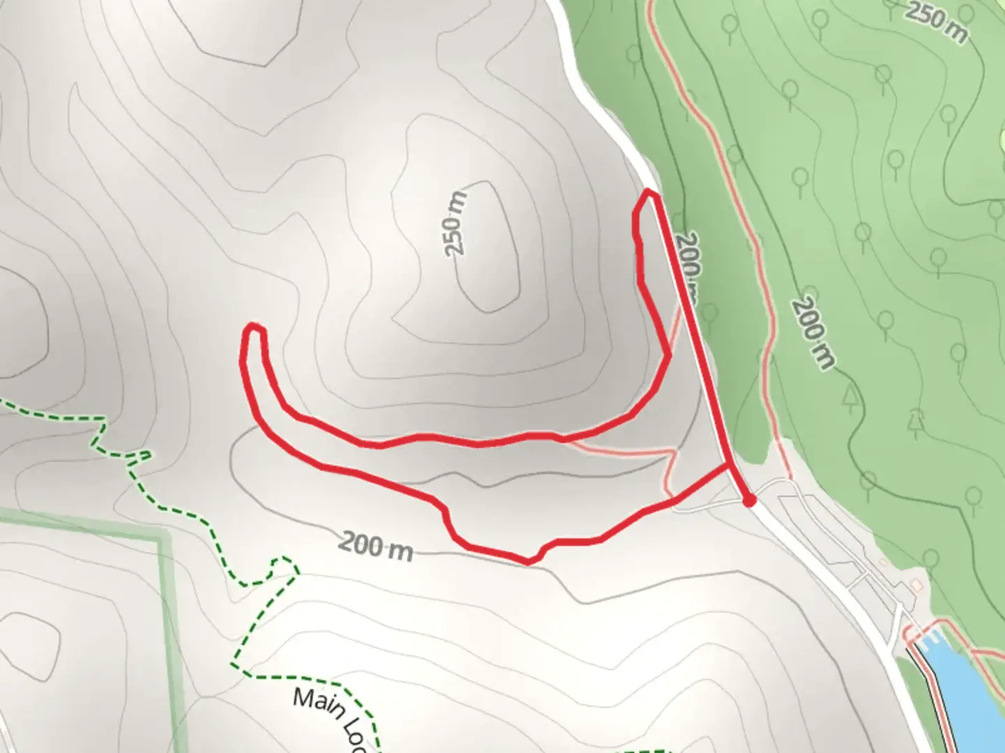 An image depicting the trail Longbow Archery Trail Loop and its surrounding area.