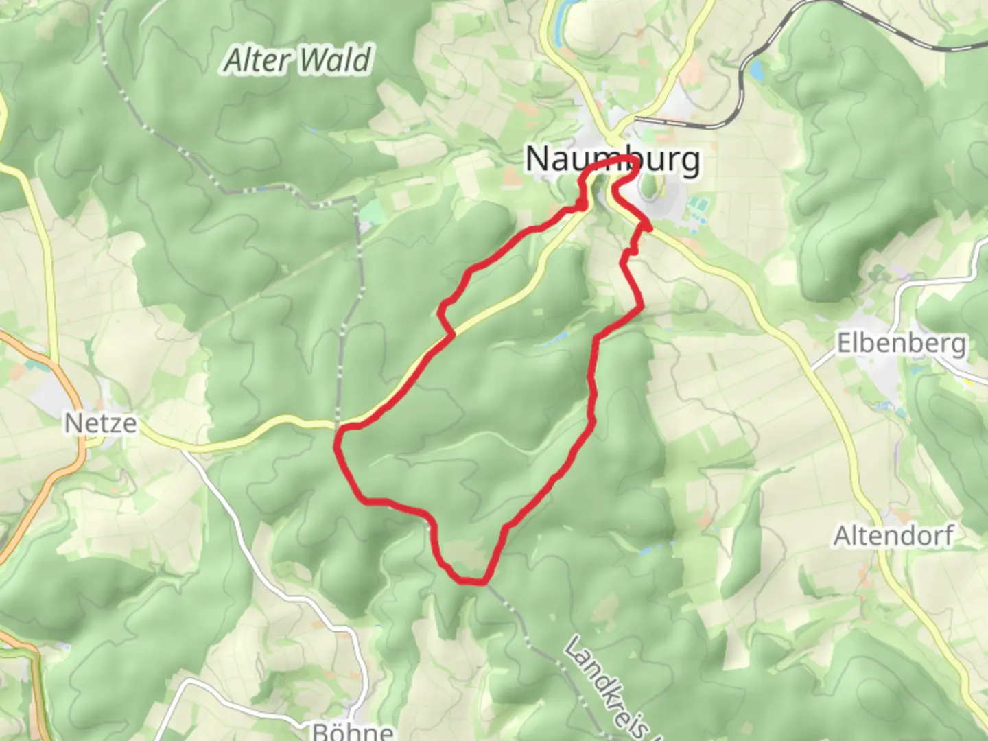 An image depicting the trail Naumburg N5 and its surrounding area.