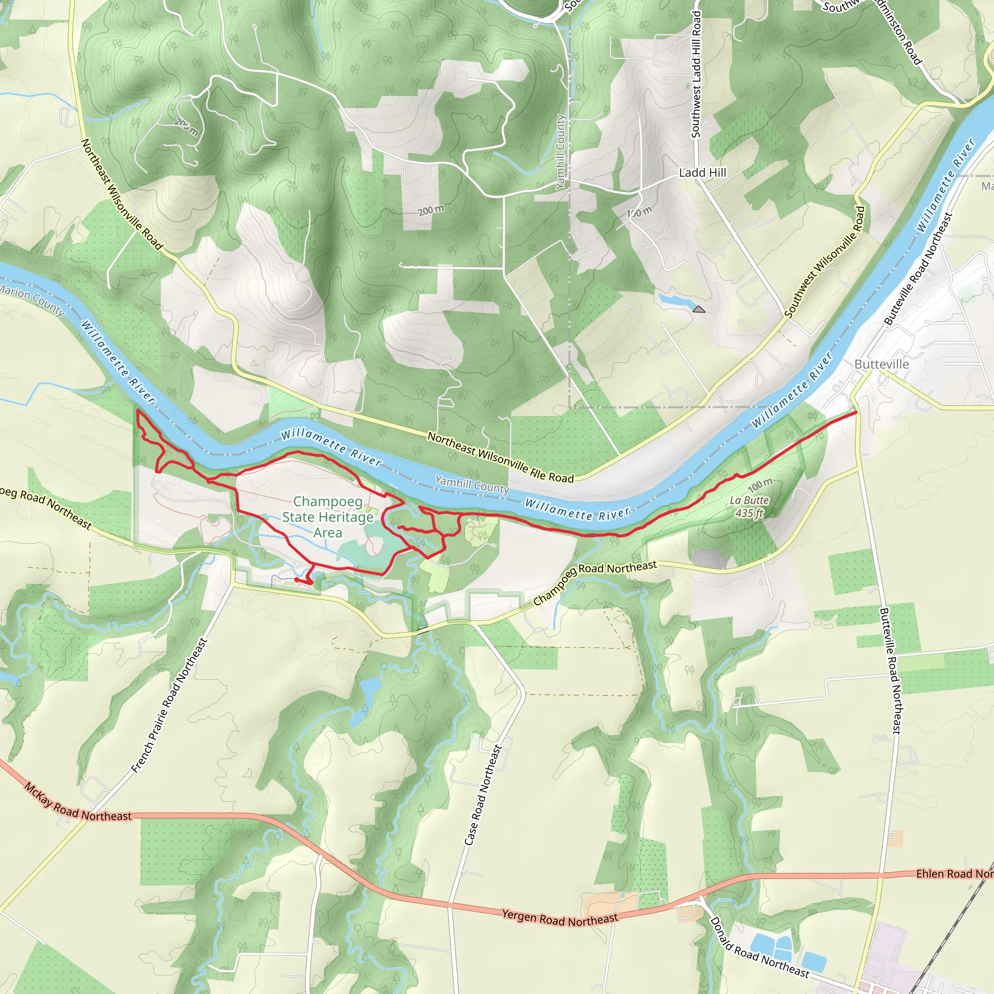 Willamette River Loop Trail mobile static map