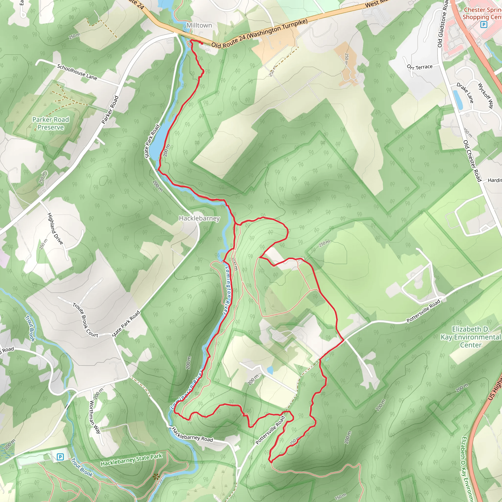 Patriots' Path Blue Loop mobile static map