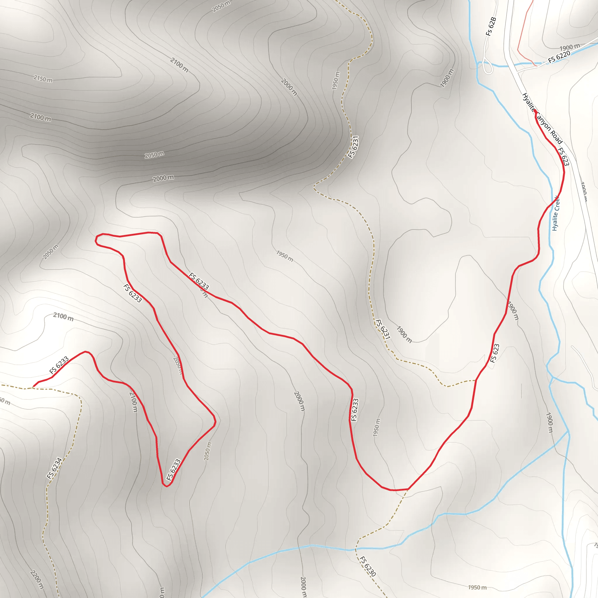Hyalite Creek Out and Back mobile static map