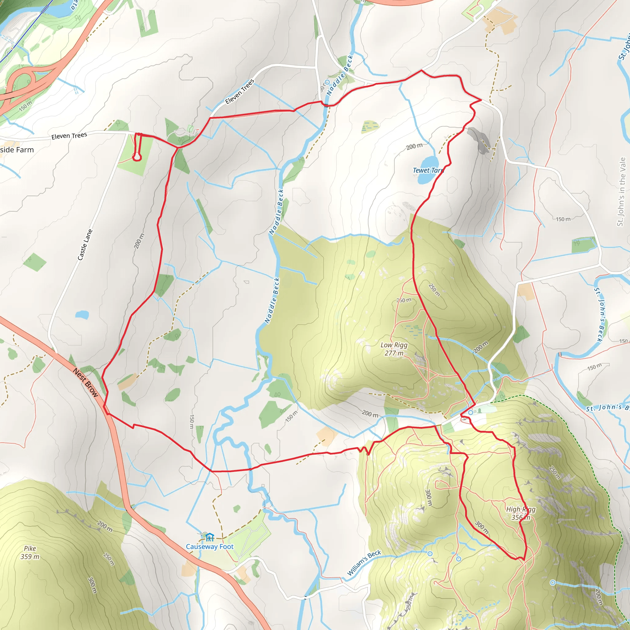 Castlerigg Stone Circle and High Rigg Loop mobile static map