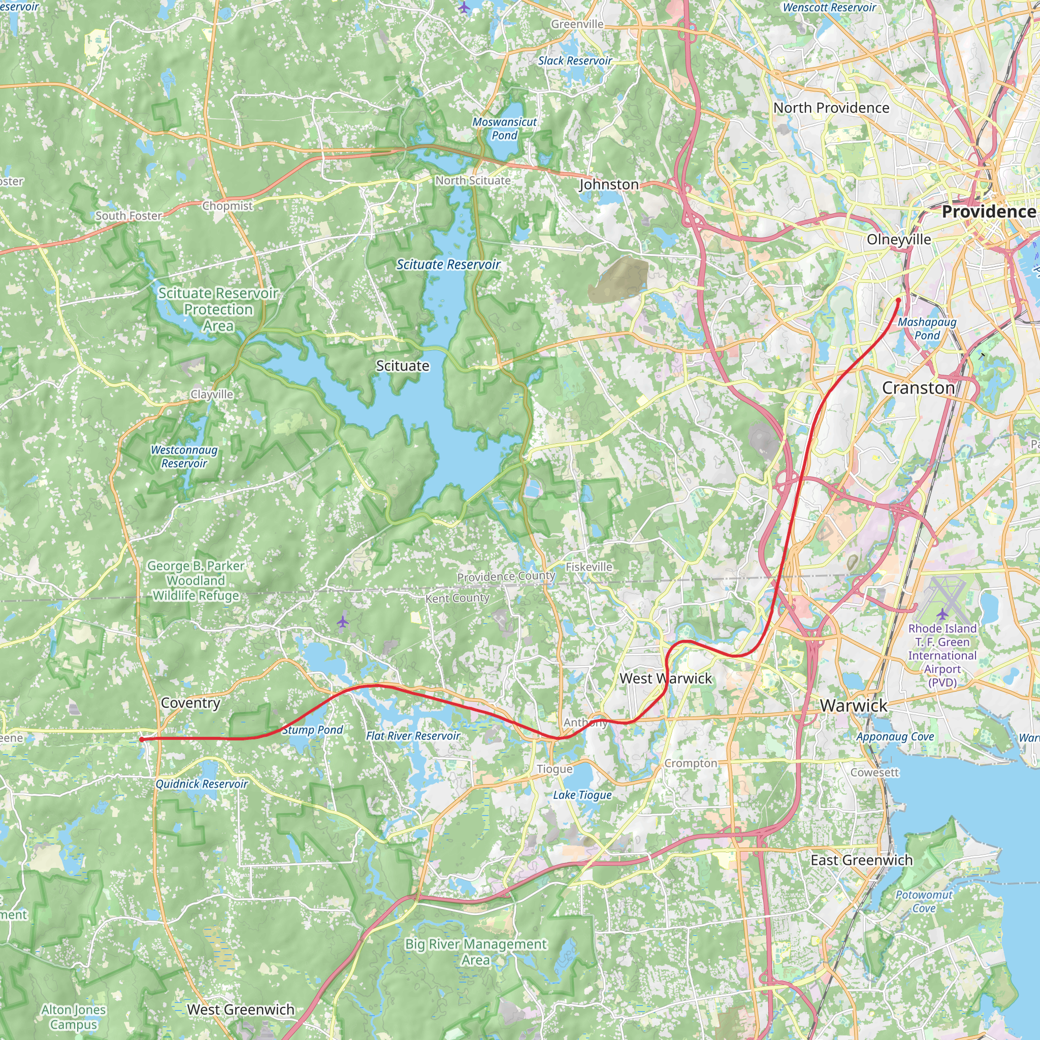 Washington Secondary Rail Trail mobile static map