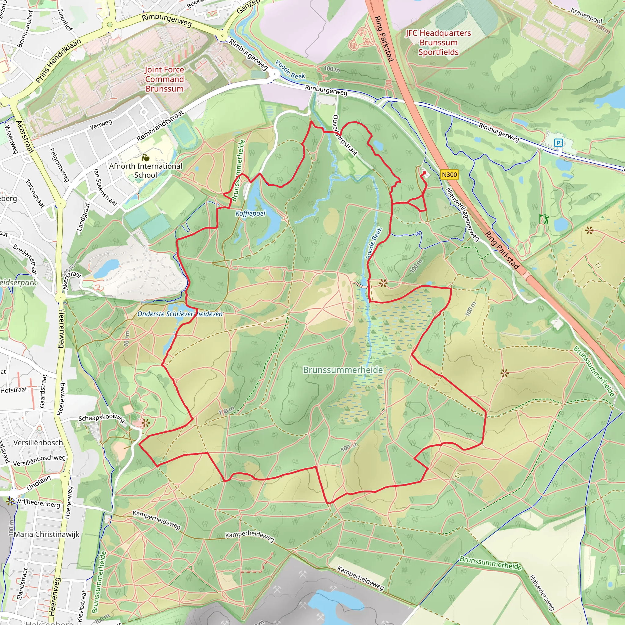 Koffiepoel, Onderste Schrieversheideven and Bovenste Schrieversheideven Loop mobile static map