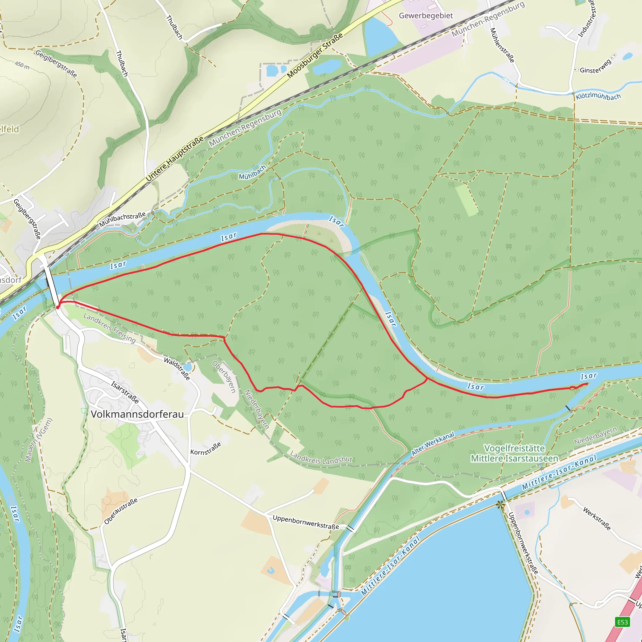 Volkmannsdorferau Loop mobile static map