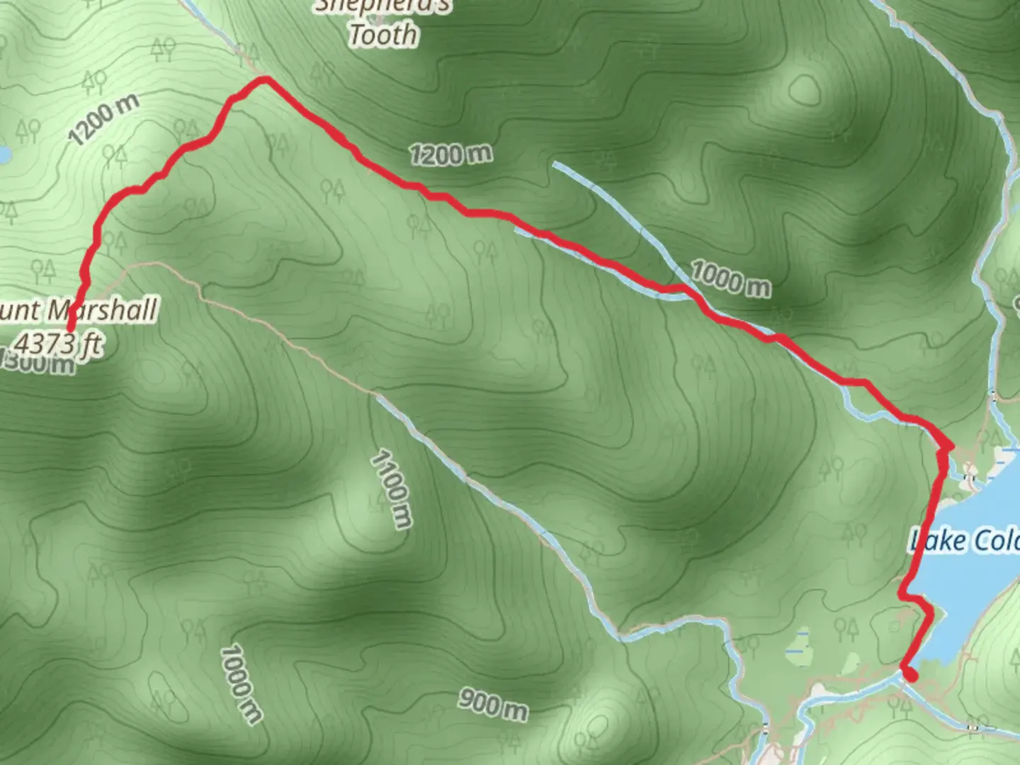An image depicting the trail Mount Marshall via Cold Brook and its surrounding area.