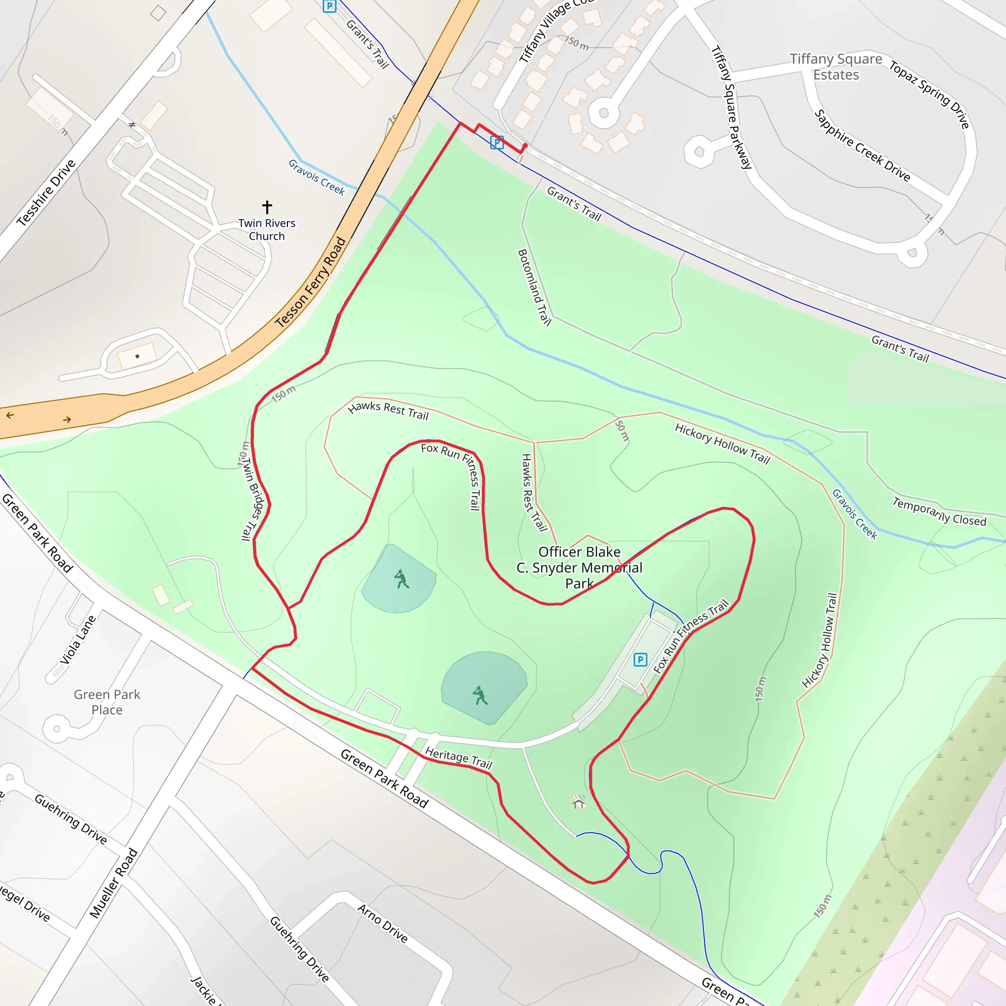 Clydesdale Park Loop mobile static map