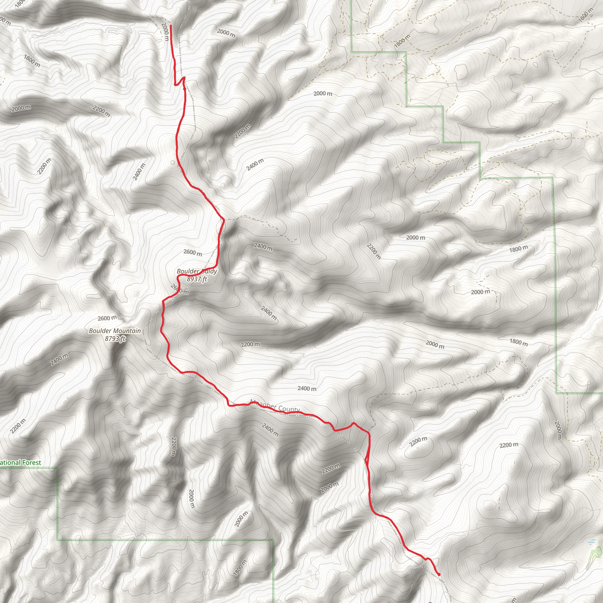 Belt Mountain Divide Trail mobile static map
