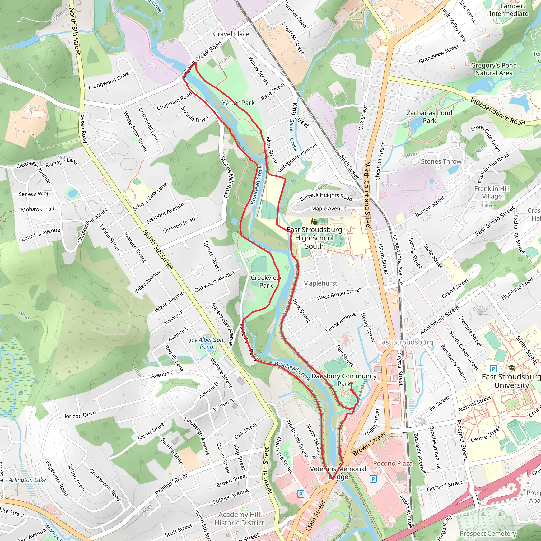 Levee Loop Trail from Dansbury Park mobile static map