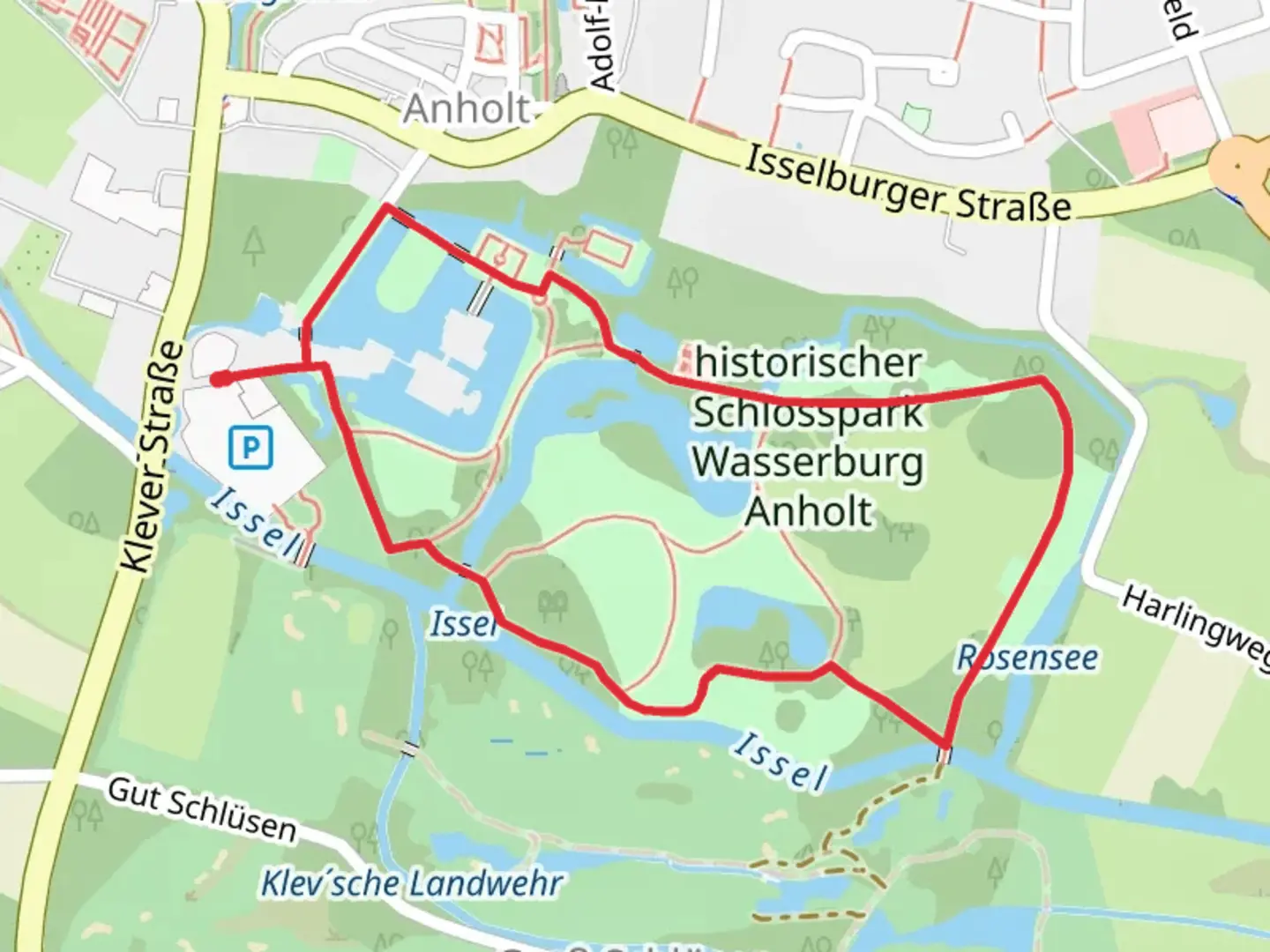 An image depicting the trail Wasserburg Anholt Loop and its surrounding area.
