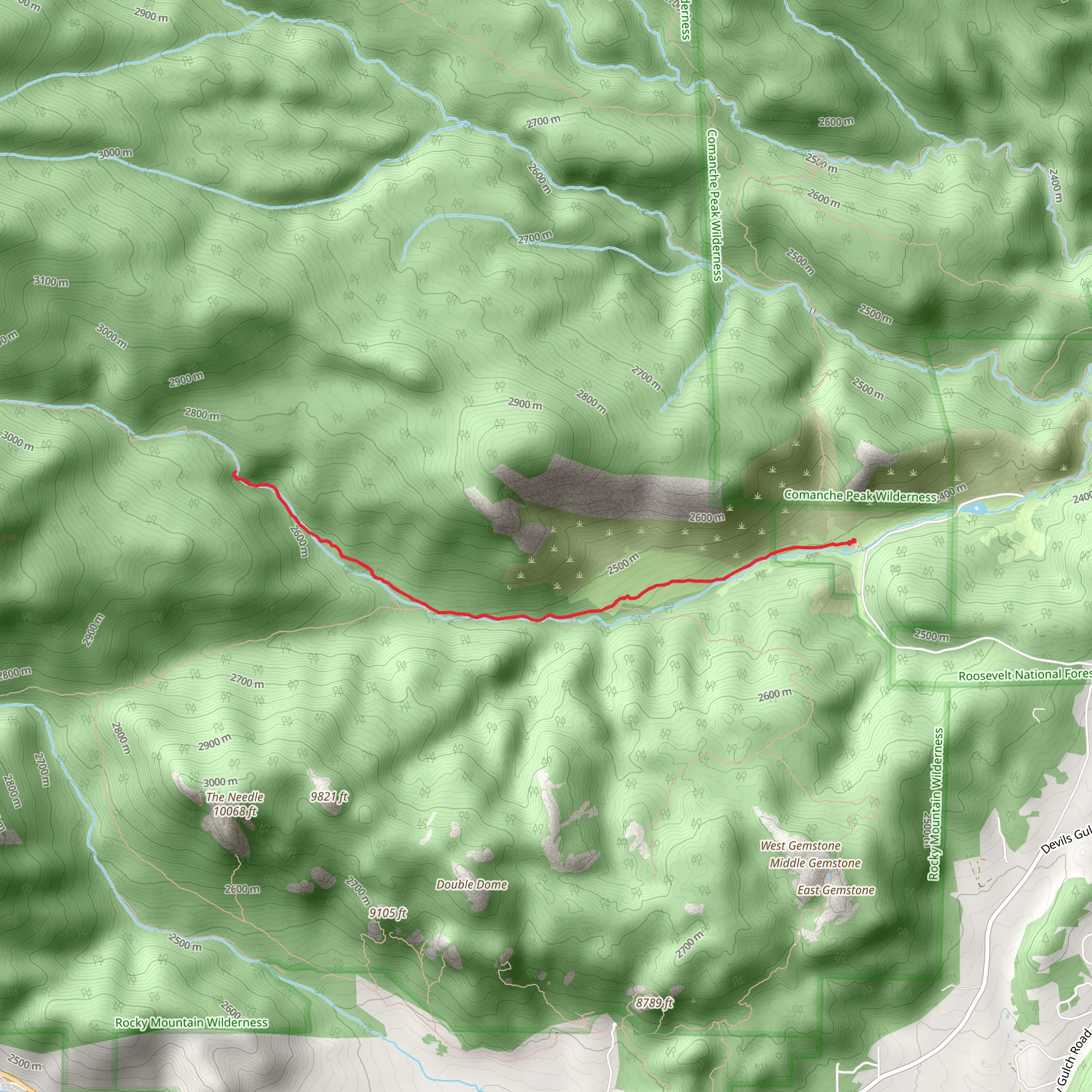 Bridal Veil Falls Trail mobile static map