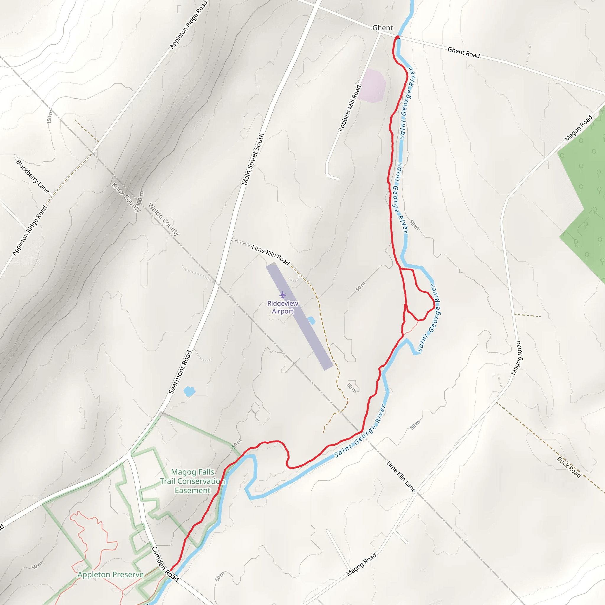 St George River Out and Back mobile static map