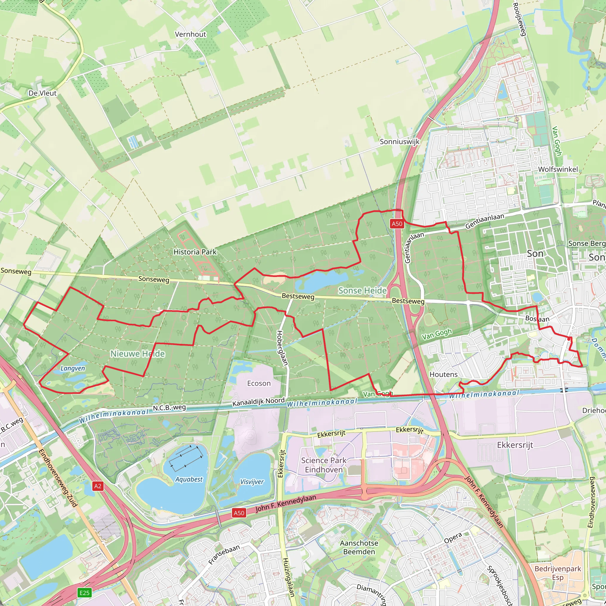 Langven, Oude Meer and Hoberg Loop mobile static map