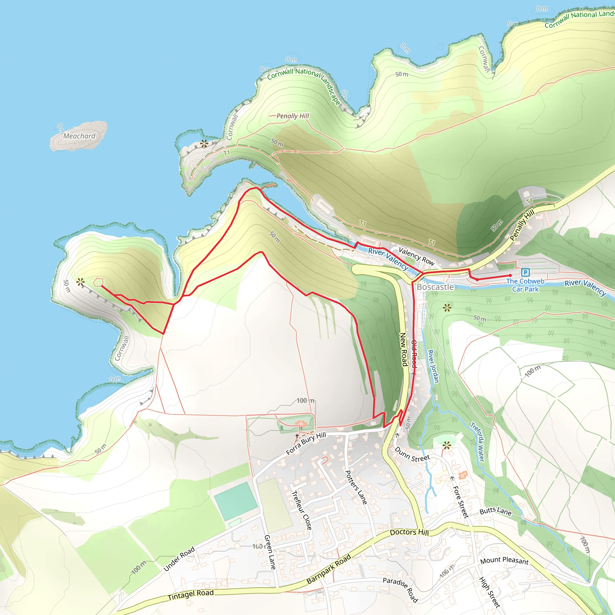 Coastwatch Lookout Station Loop - Boscastle mobile static map