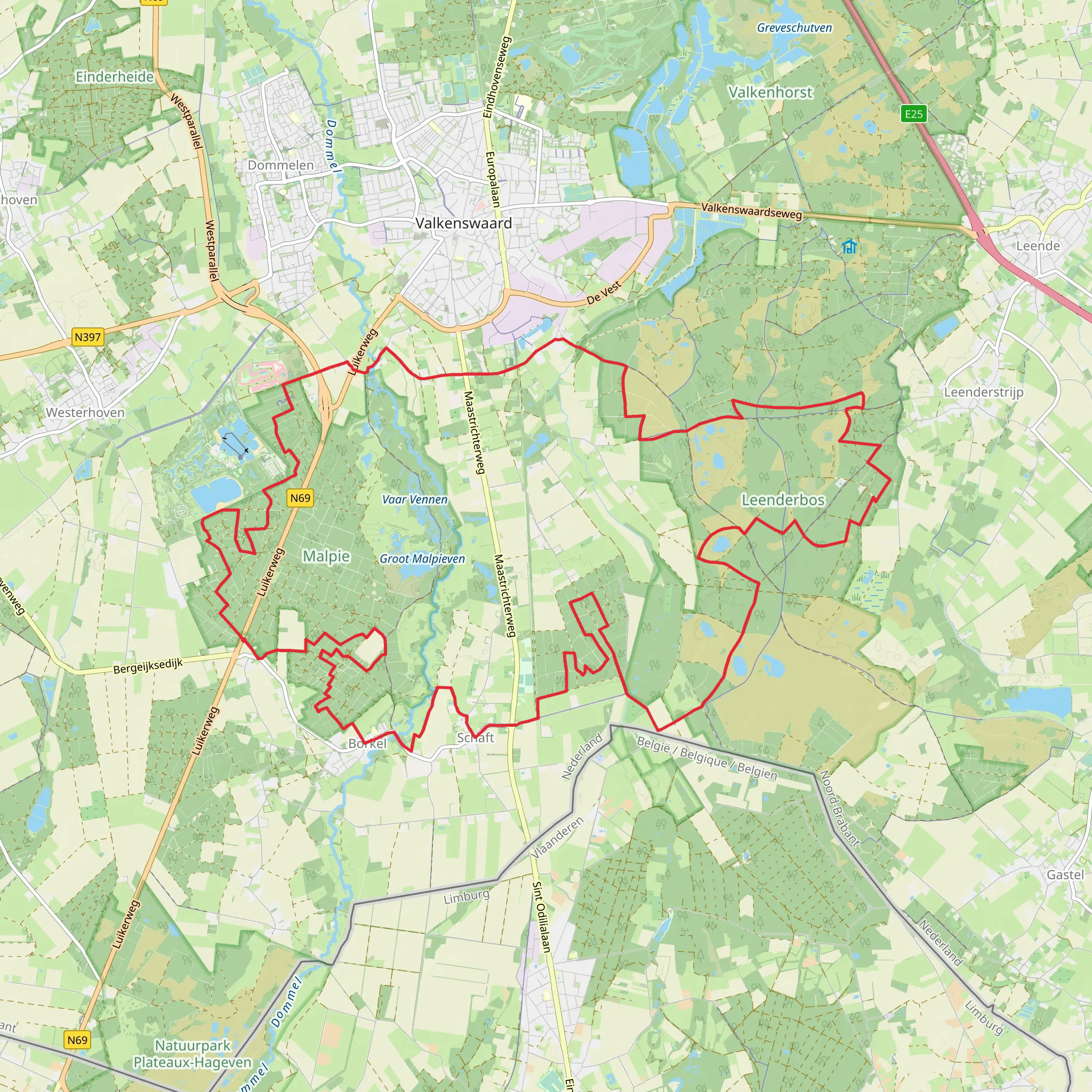 Ardbrandsche, Klein Hasselsven and Borkelsche Heide Loop mobile static map