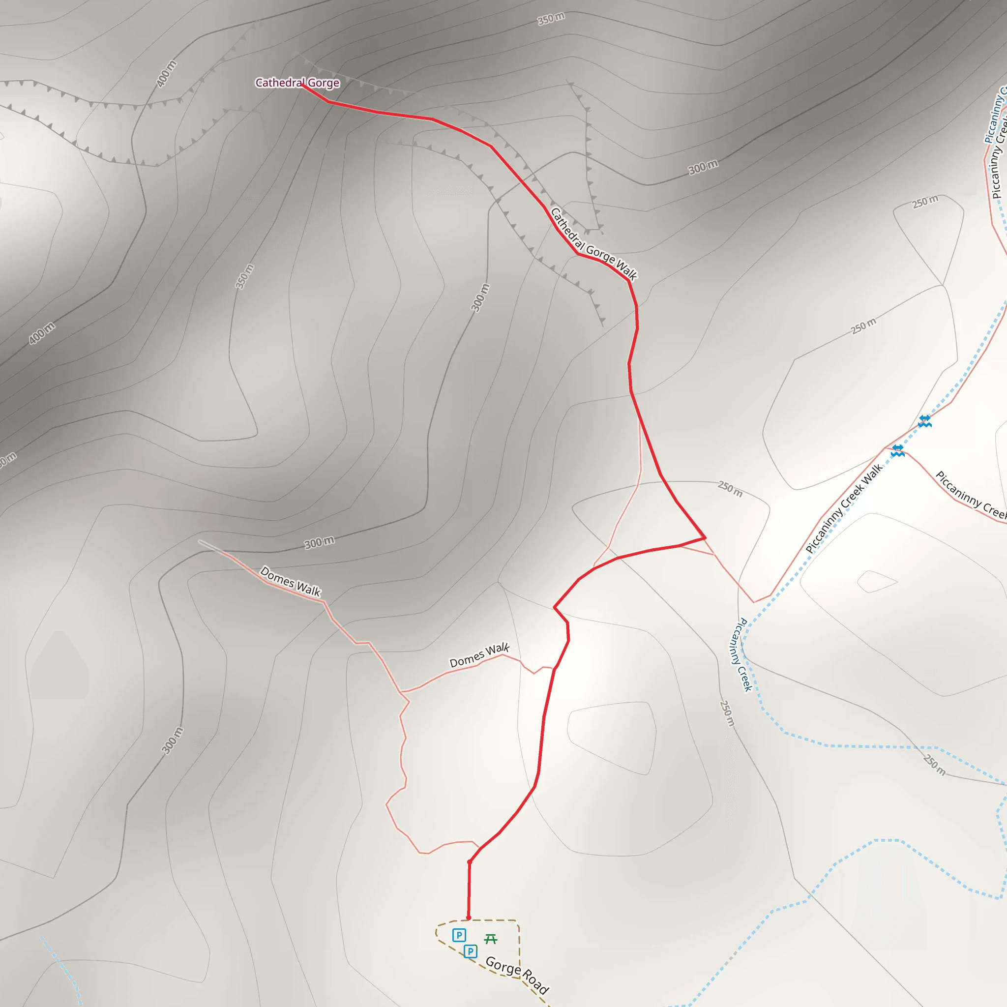 Cathedral Gorge Trail mobile static map