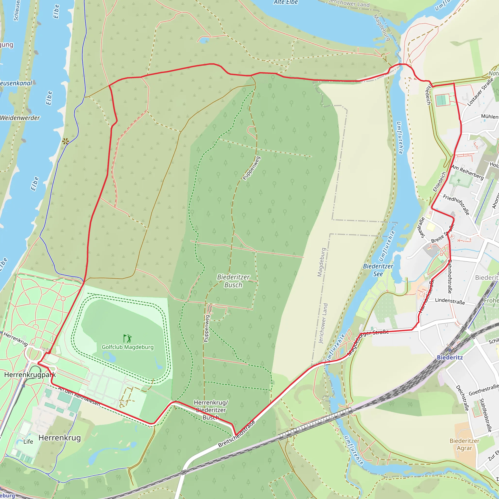 Umflutehle via Rund um Magdeburg mobile static map