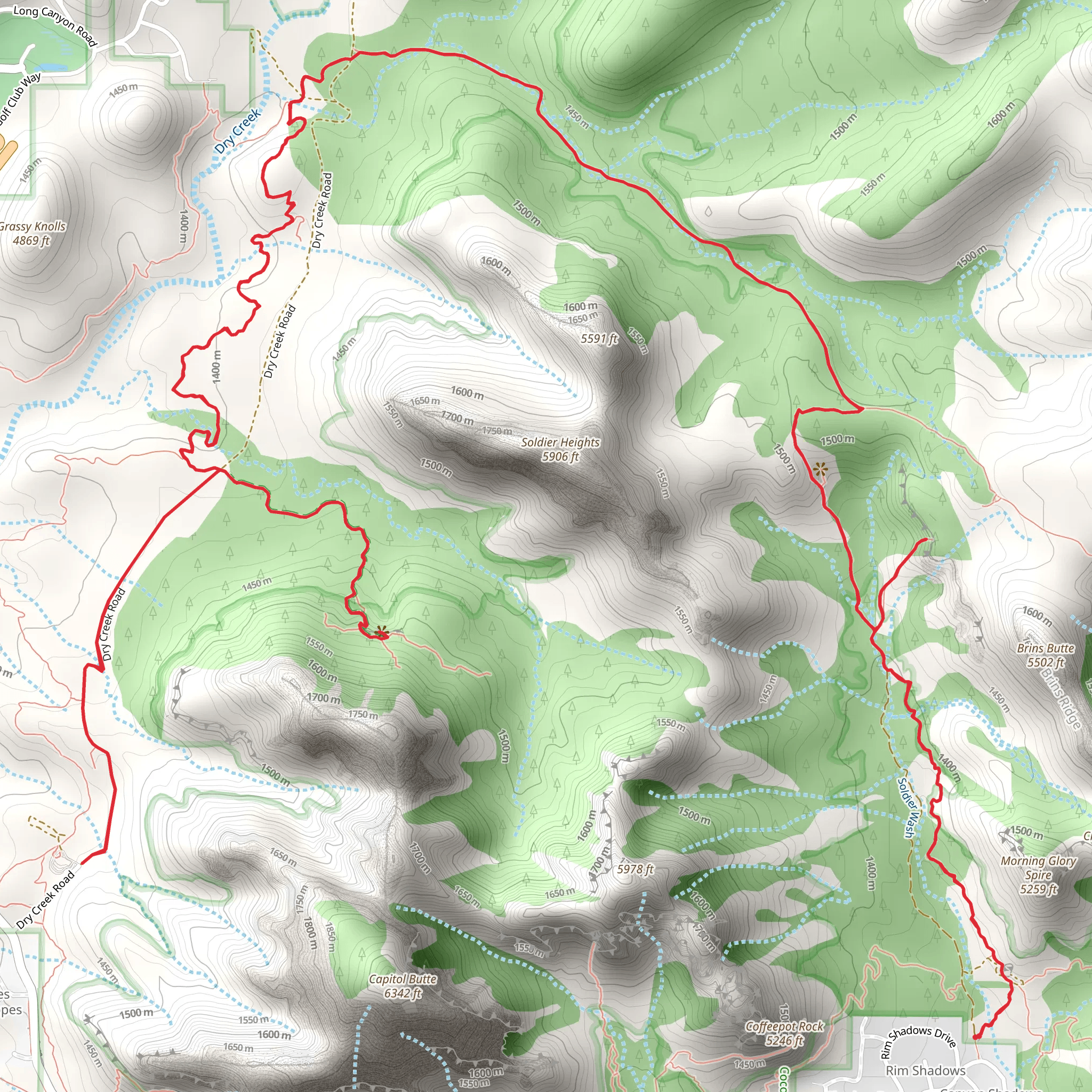 Soldier Pass, Soldier Pass Cave and Devils Bridge Trail mobile static map
