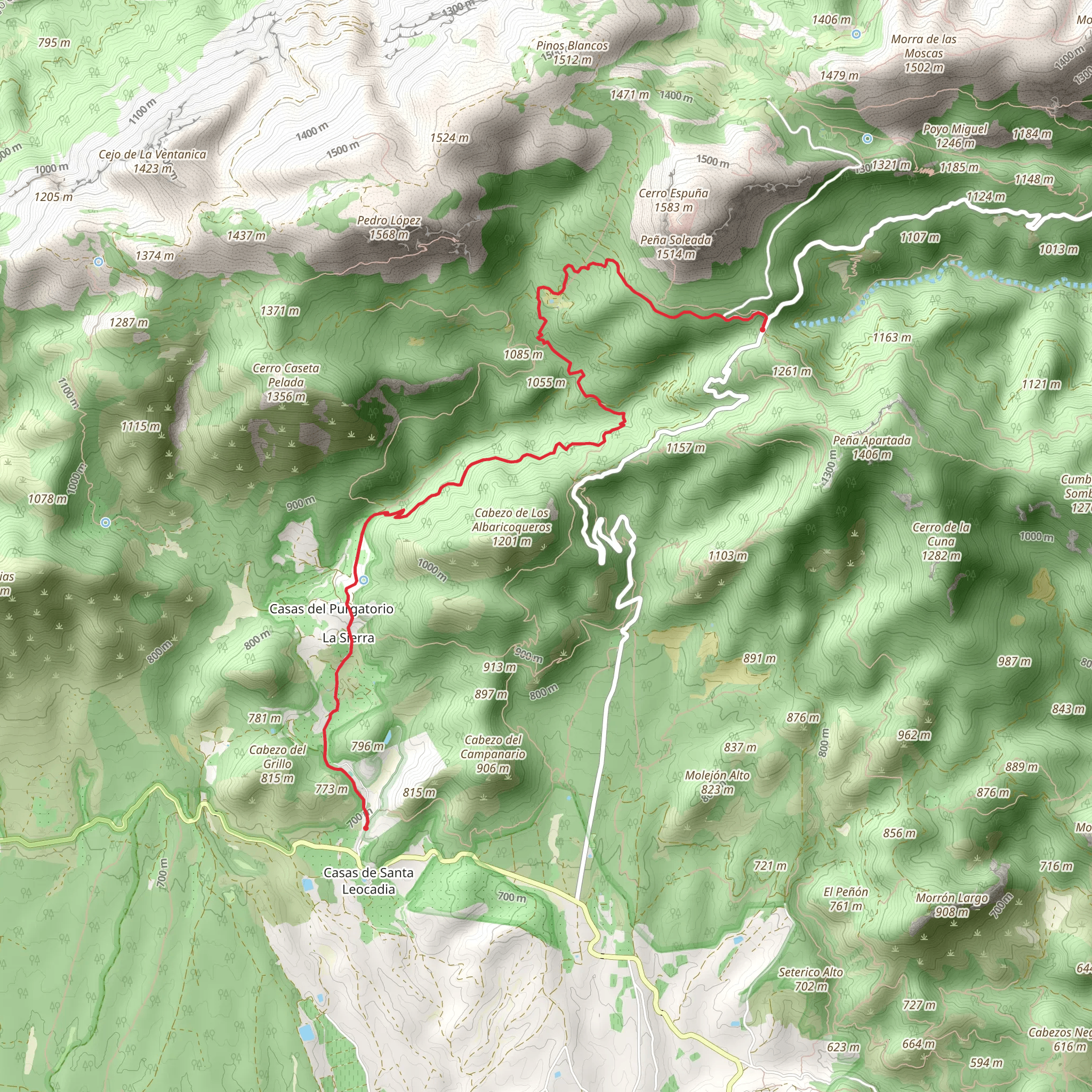 Trail from Santa Leocadia to Collado Bermejo-Epuna PR MU 62 mobile static map