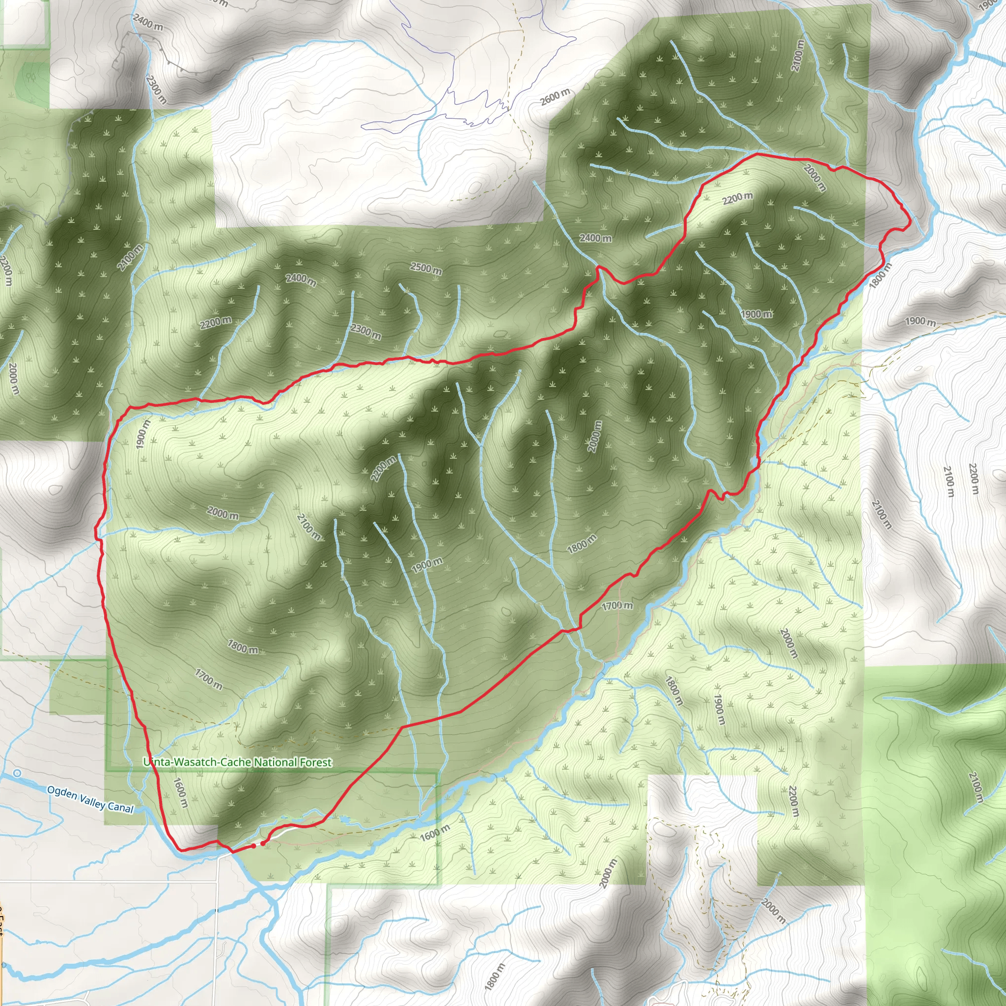 Shupe Canyon Trail mobile static map