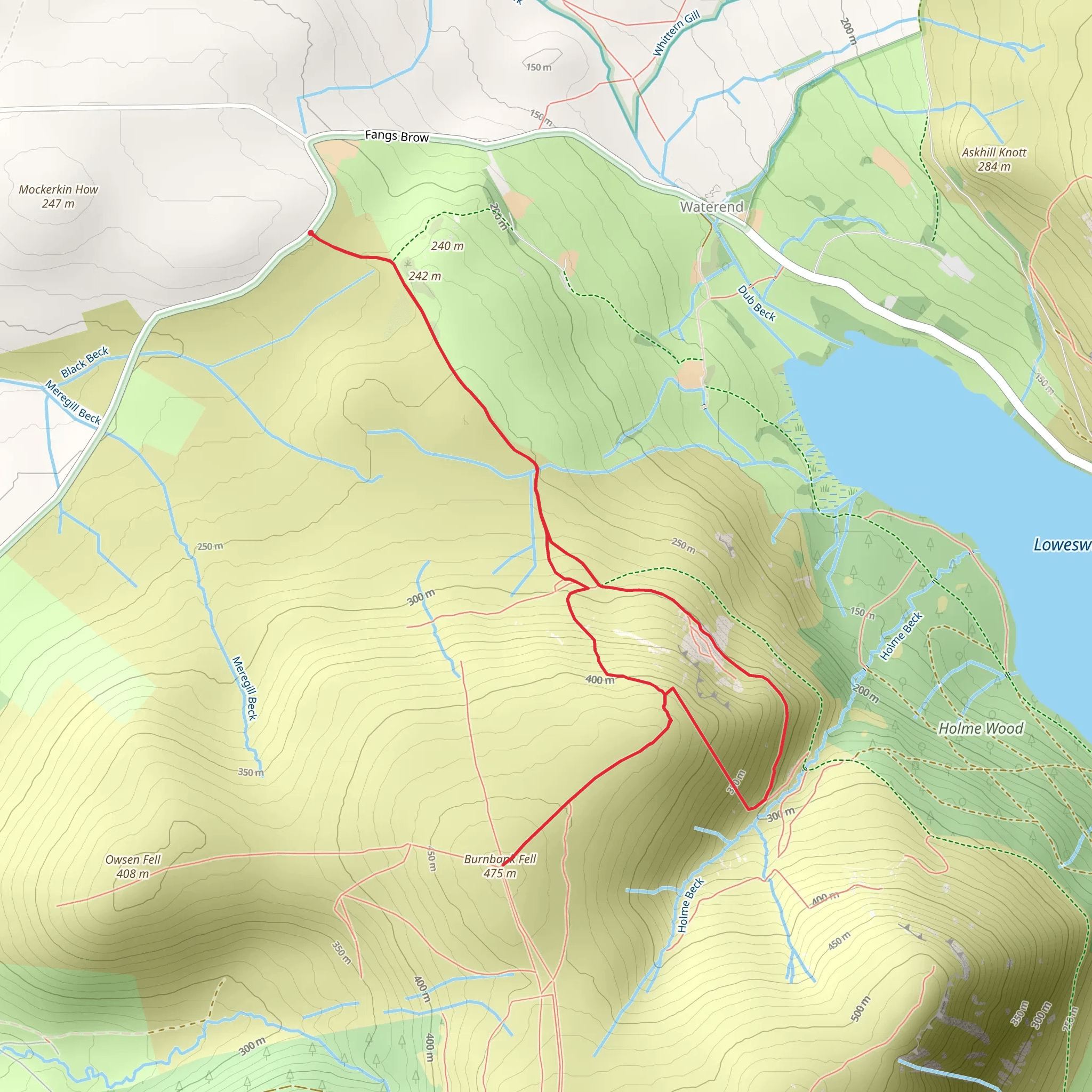 Pile of Stones and Burnbank Fell Loop mobile static map