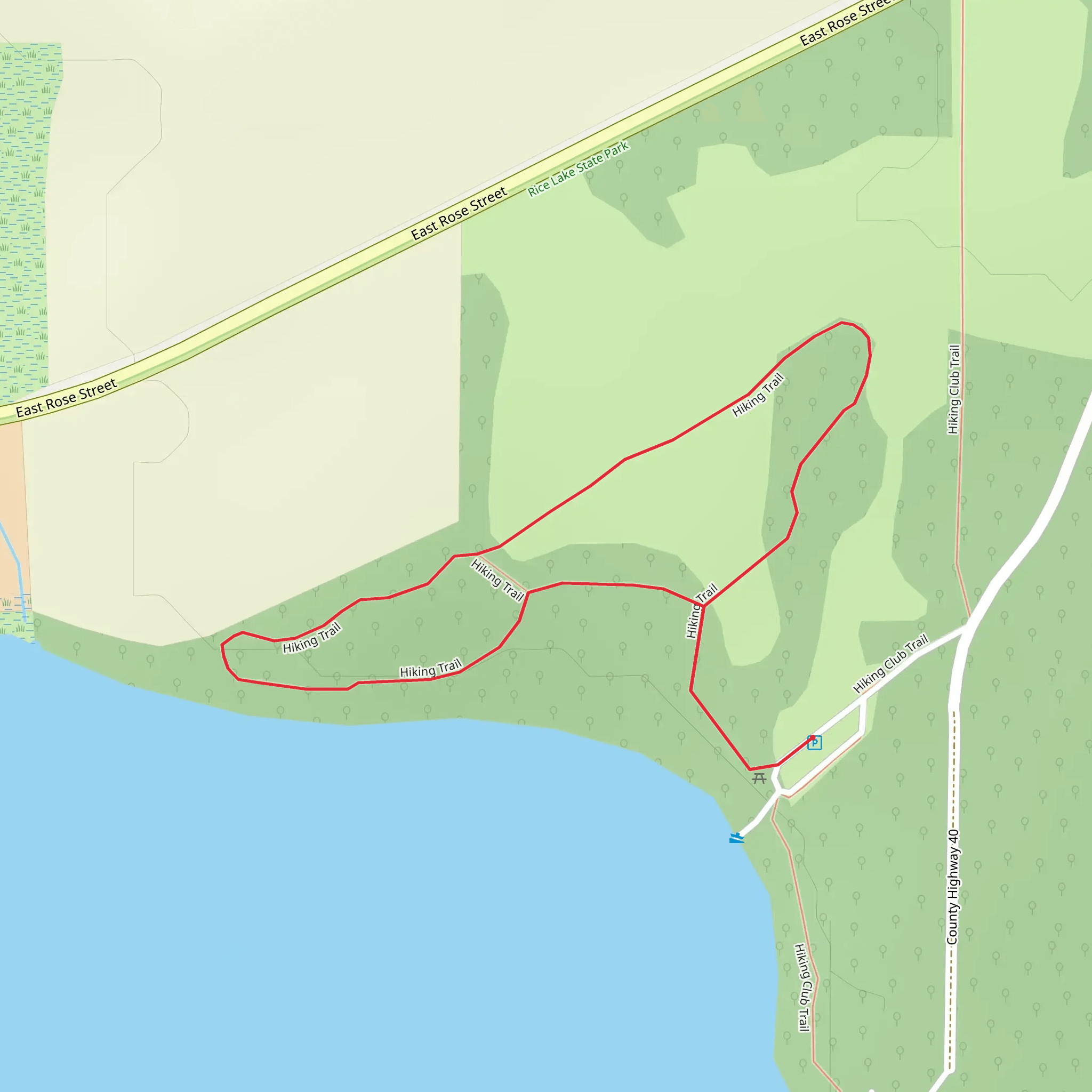 Hiking Club Loop Trail mobile static map