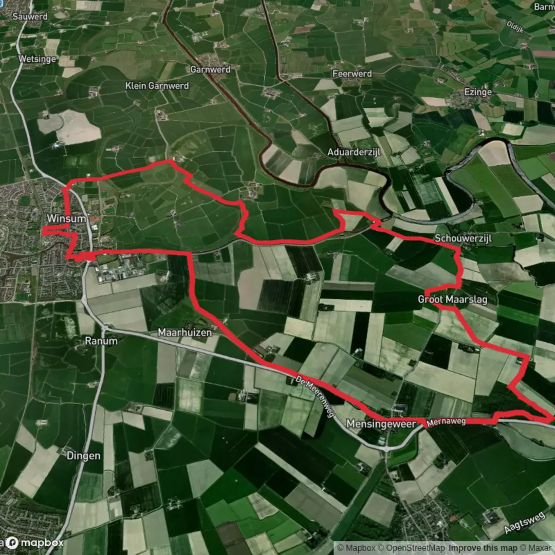 An image depicting the trail Schaphalsterzijl, Abelstok and Billingeweer Loop and its surrounding area.