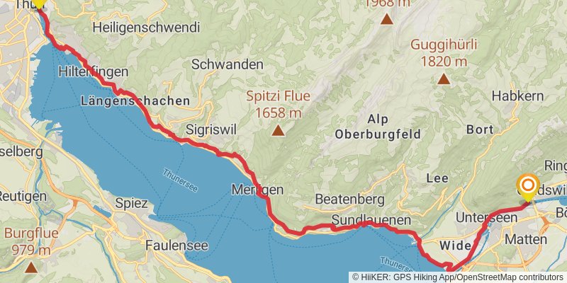 Camino Müstair-Geneva via Interlaken stage 25 Map