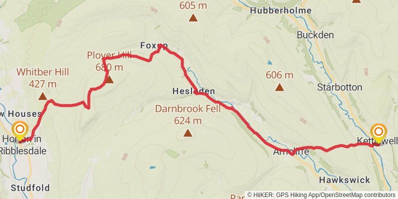 Carlisle to Cat and Fiddle Walk stage 30 Map
