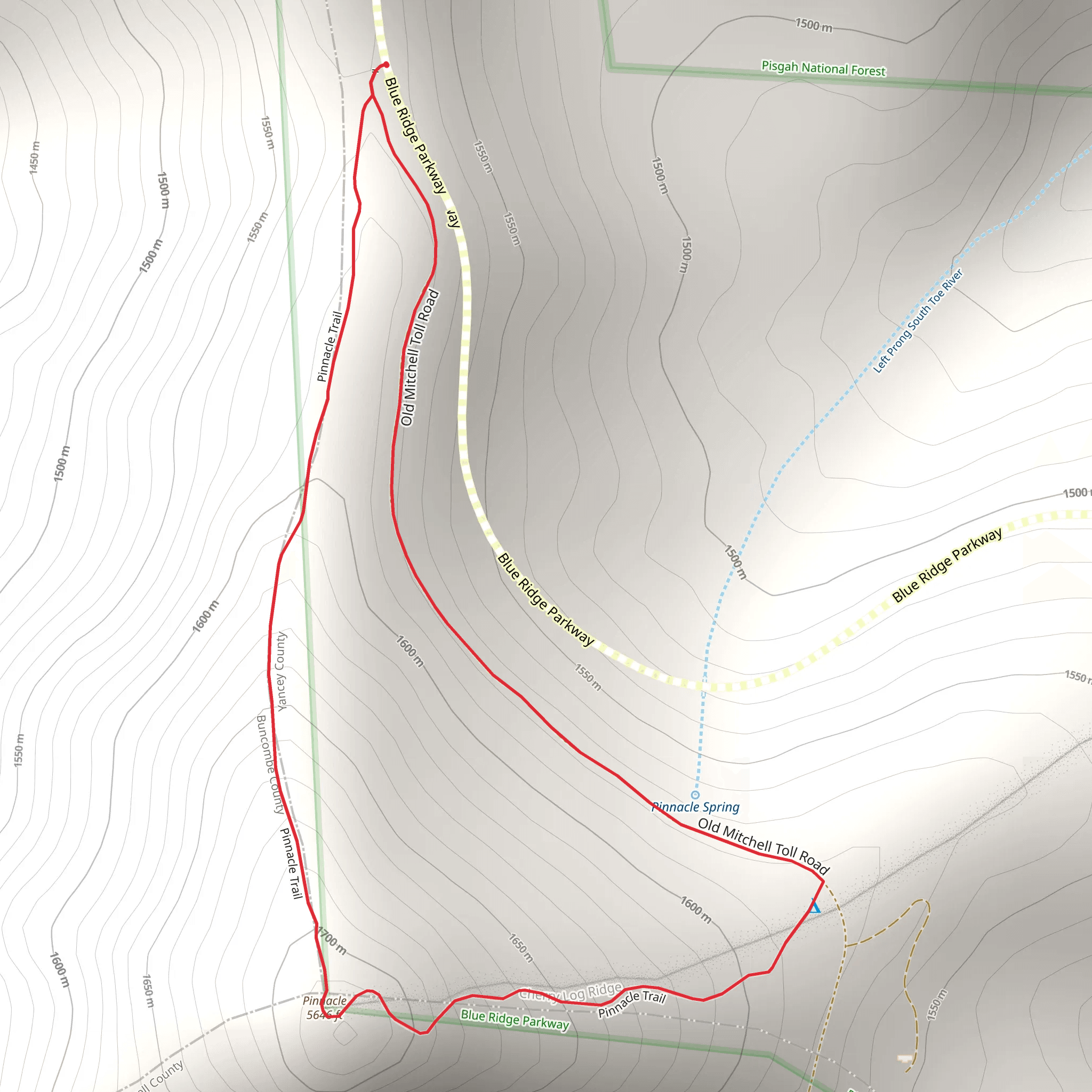 Old Mitchell Toll Road - Pinnacle Loop Trail mobile static map