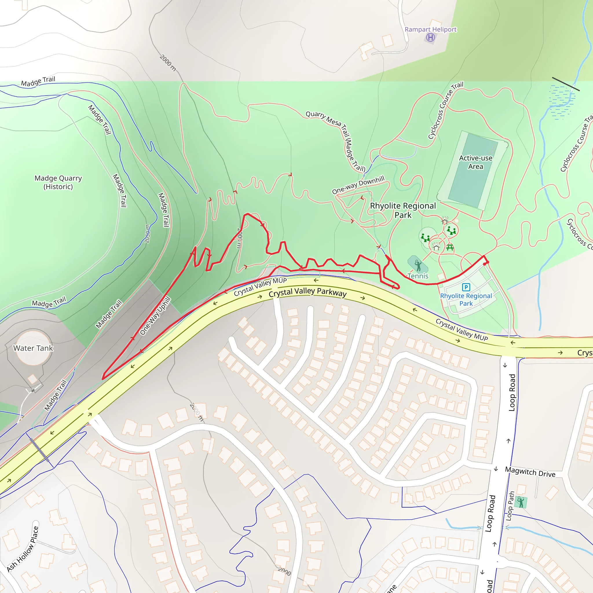 One Way Uphill Loop Trail mobile static map