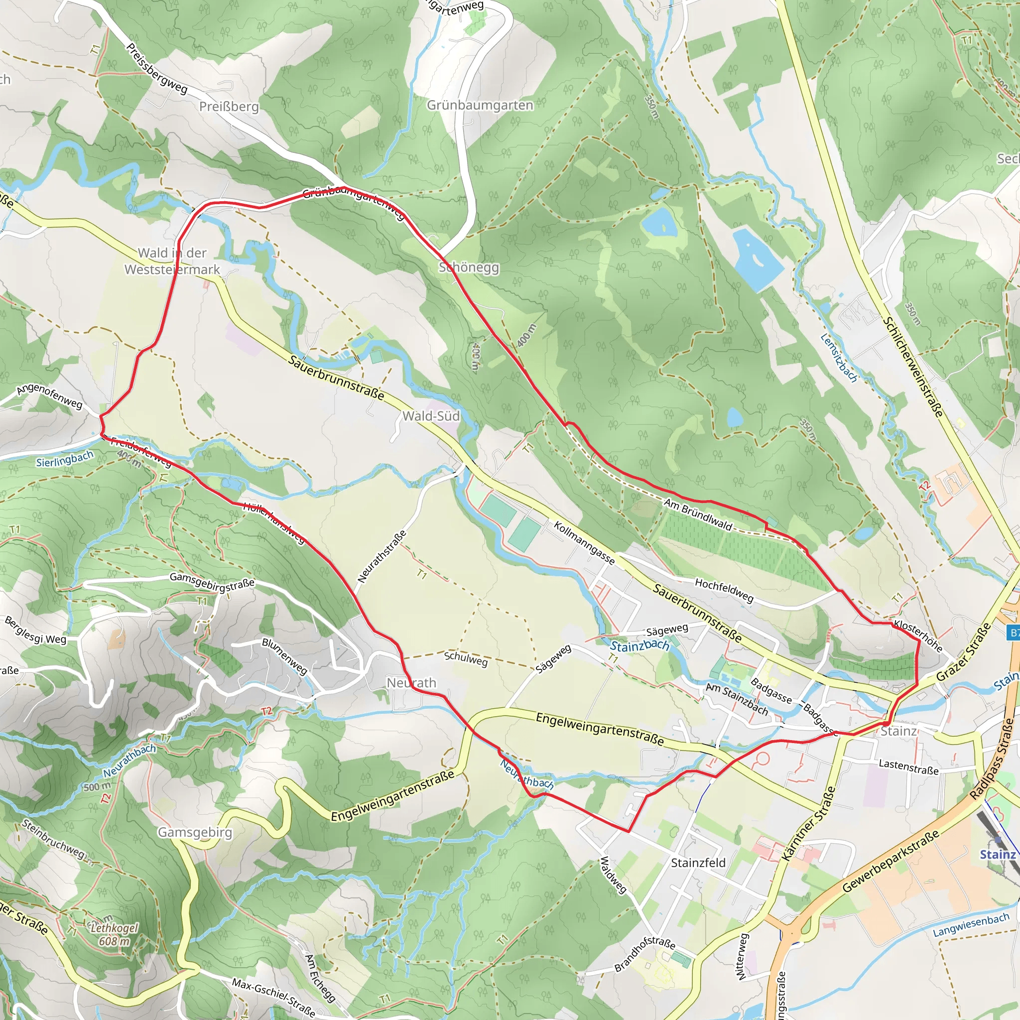 Stainz Family Loop mobile static map