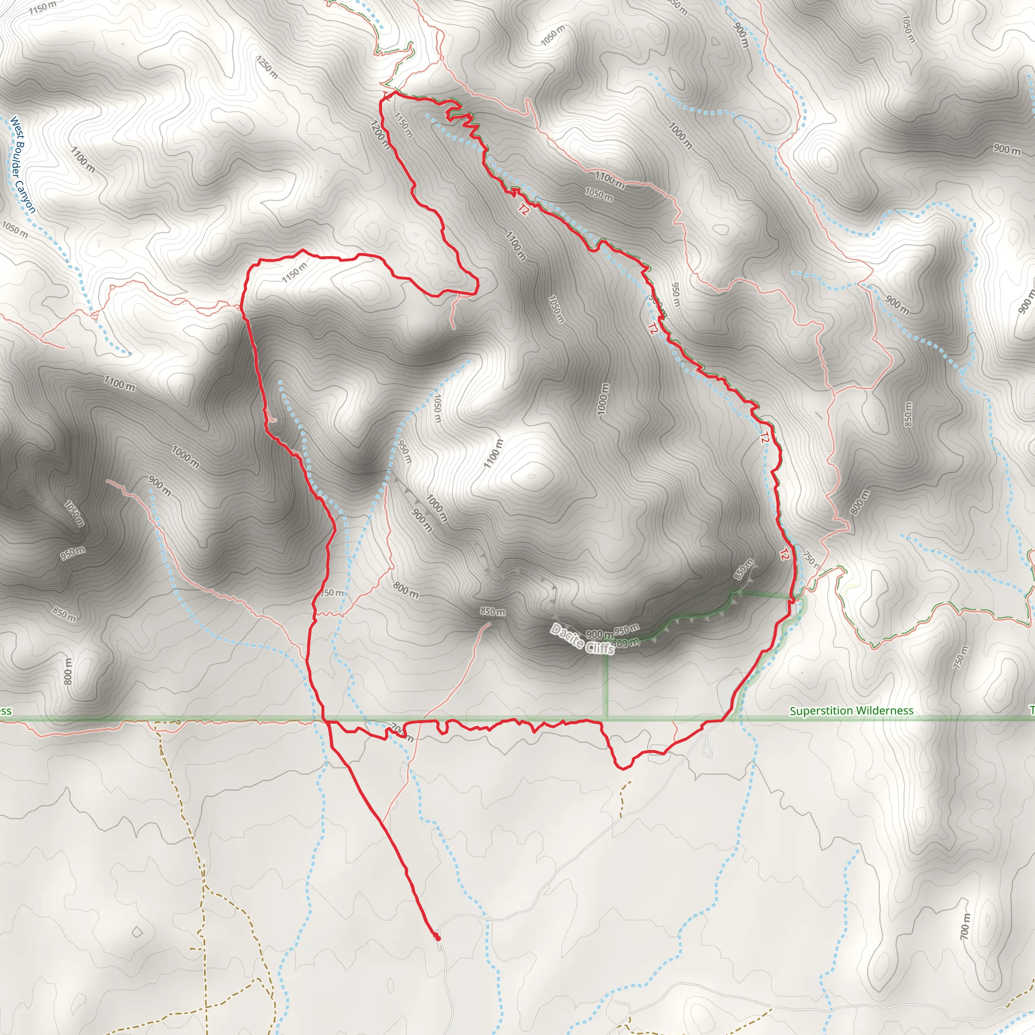 Peralta Canyon Loop mobile static map