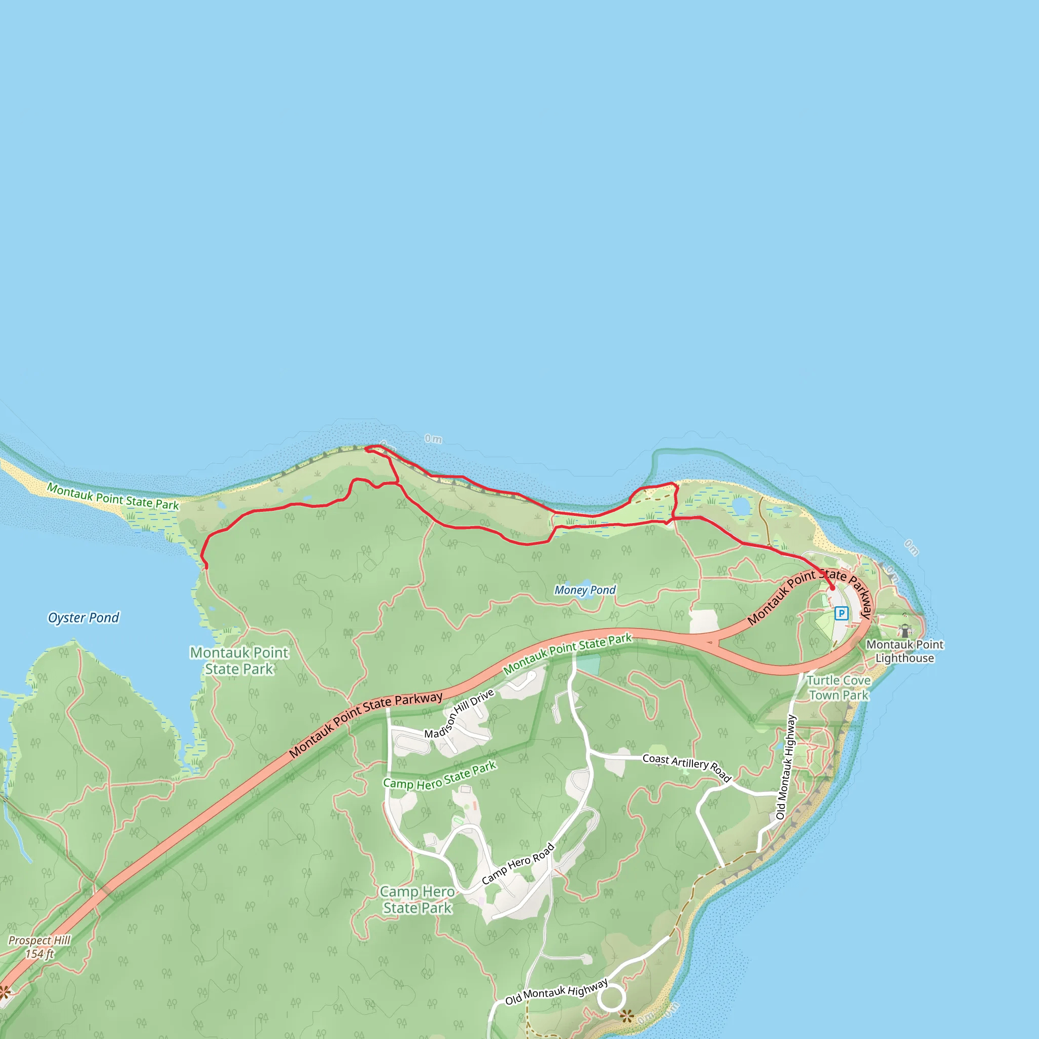 Oyster Pond Trail mobile static map