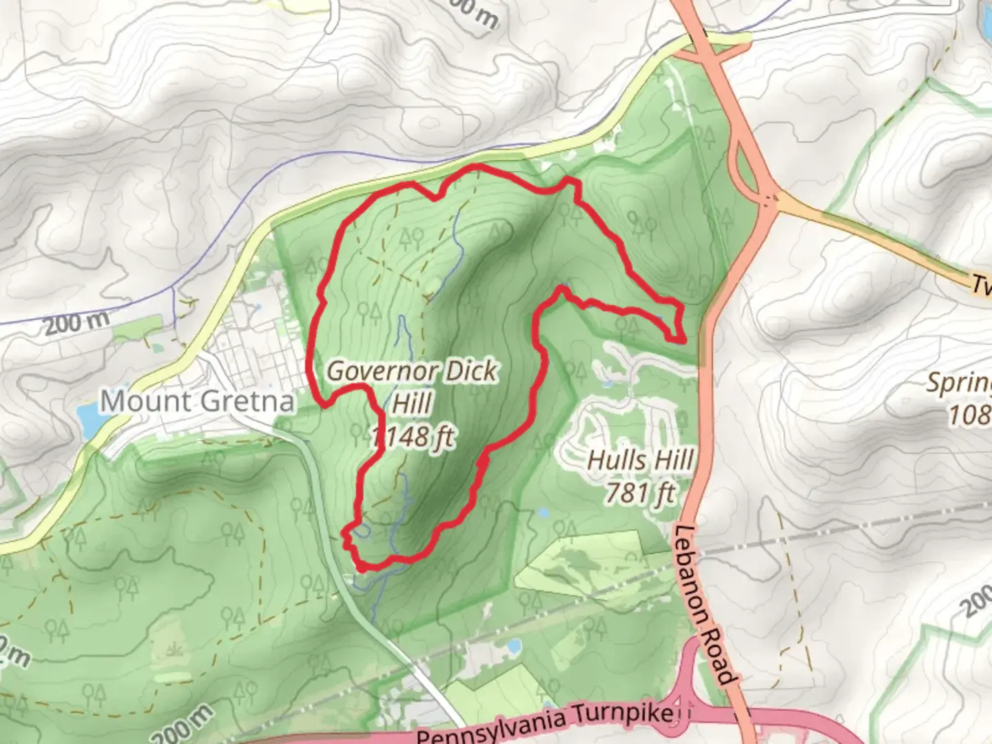An image depicting the trail Clarence Schock Park Loop and its surrounding area.