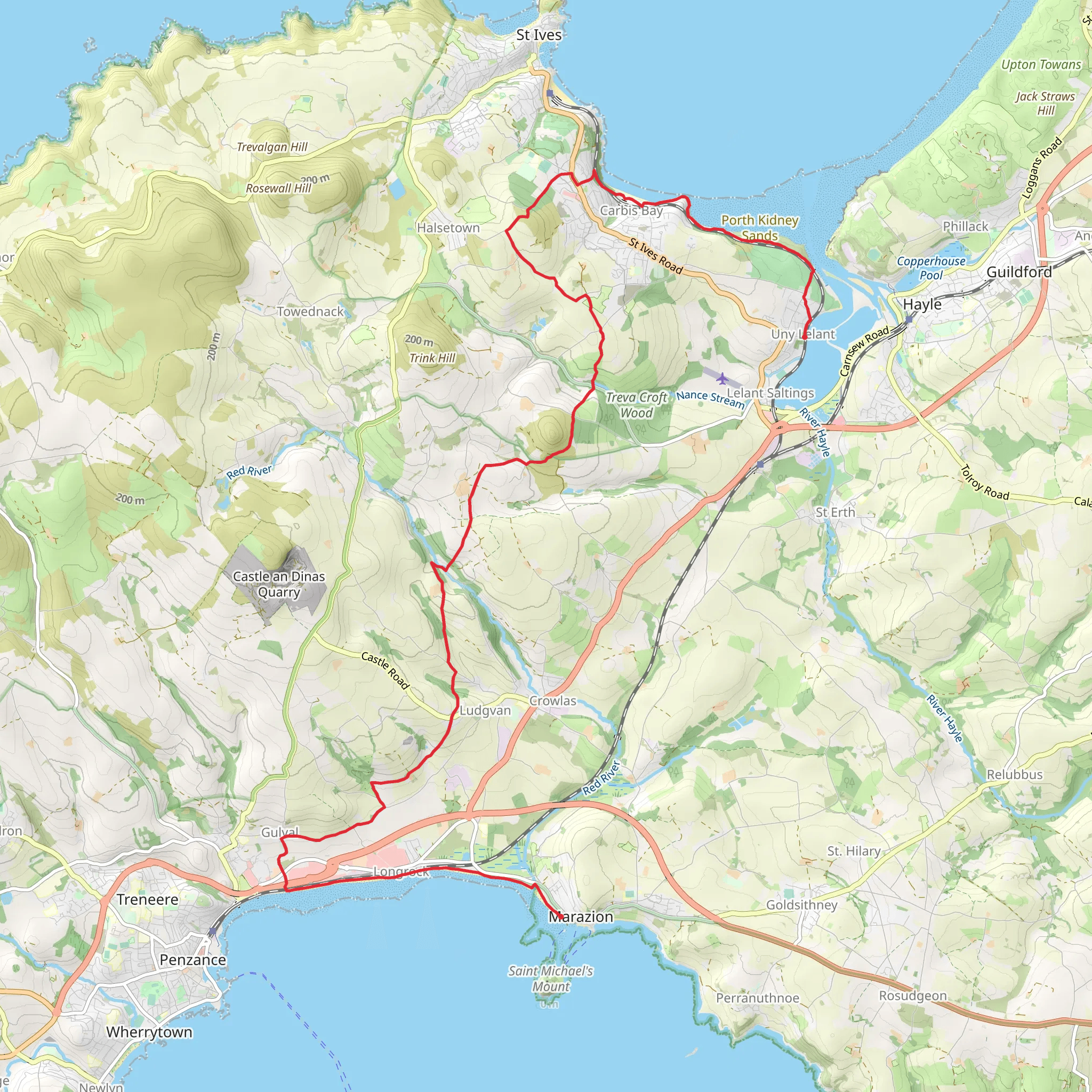 St Michaels Way Walk mobile static map