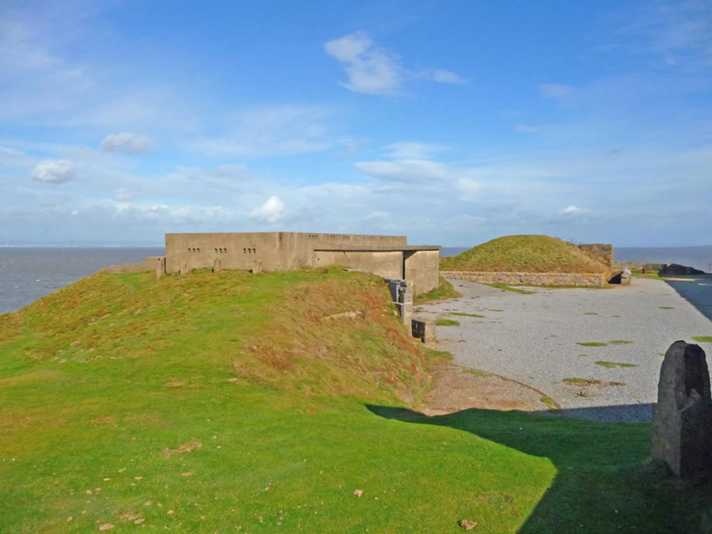 An image depicting the trail Brean Down and its surrounding area.