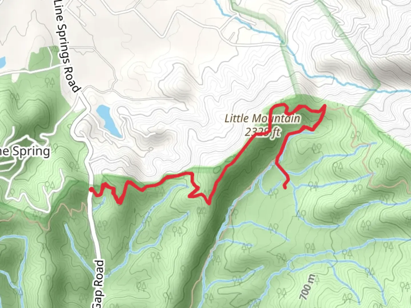 An image depicting the trail Little Greenbrier and Little Brier Gap Trail and its surrounding area.