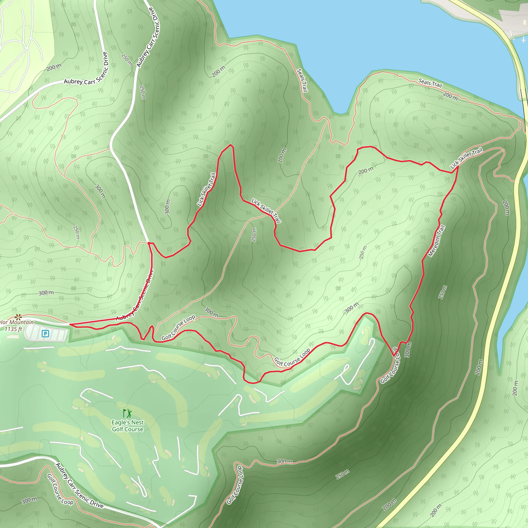 Lick Skillet, Meredith and Golf Course Loop Trail mobile static map