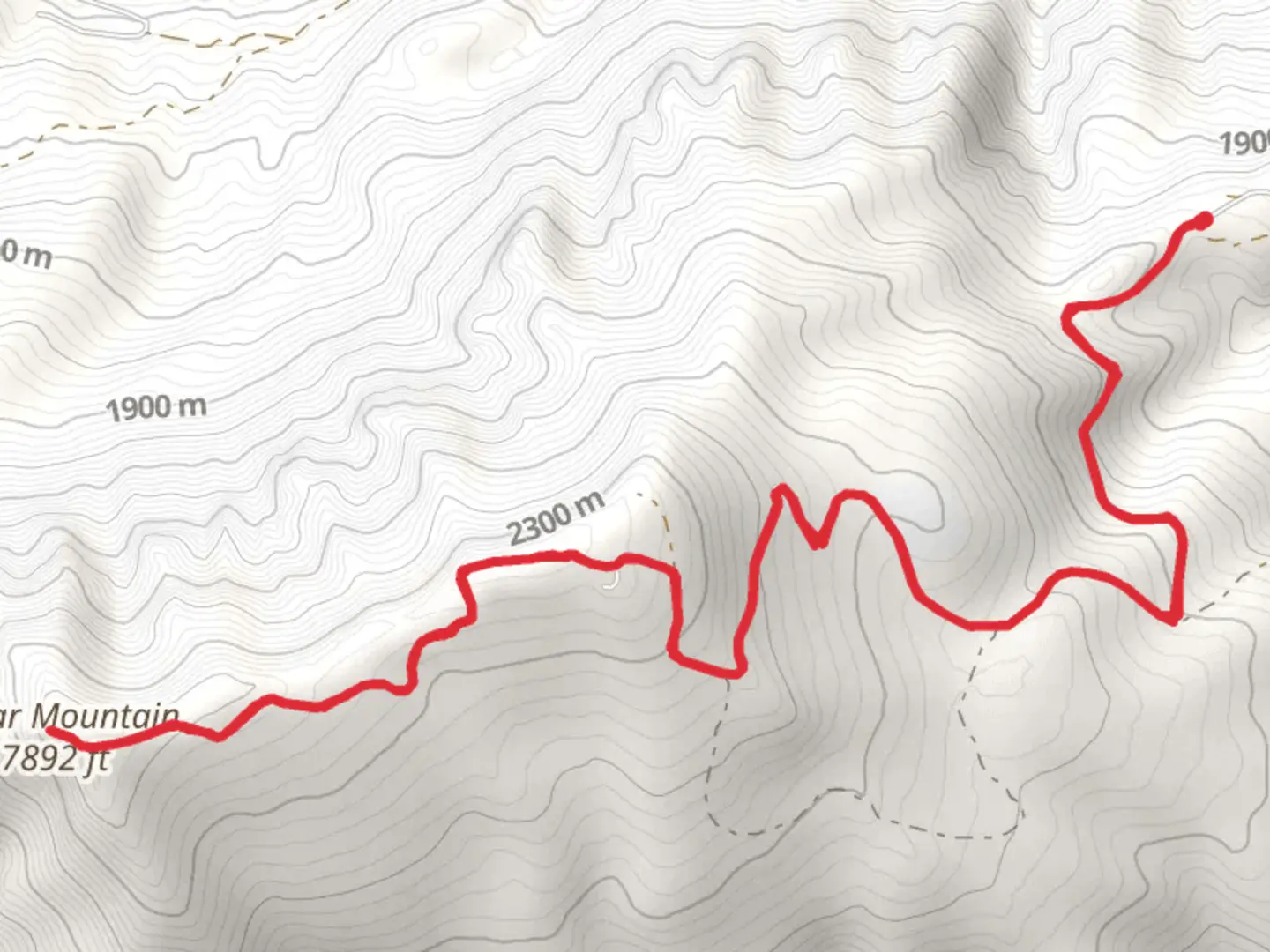 An image depicting the trail Cedar Mountain via Spirit Mountain Road and its surrounding area.