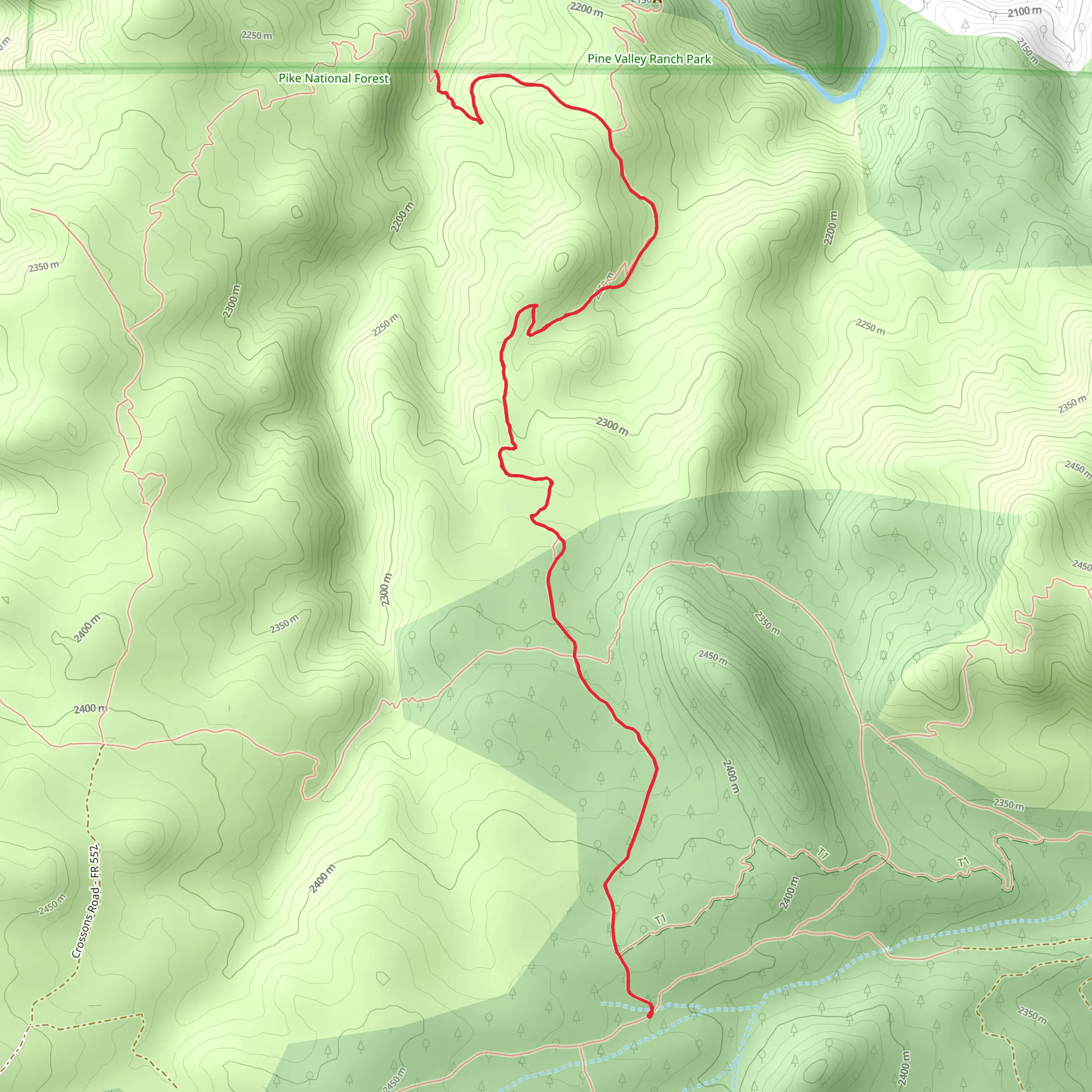 Strawberry Jack Trail mobile static map