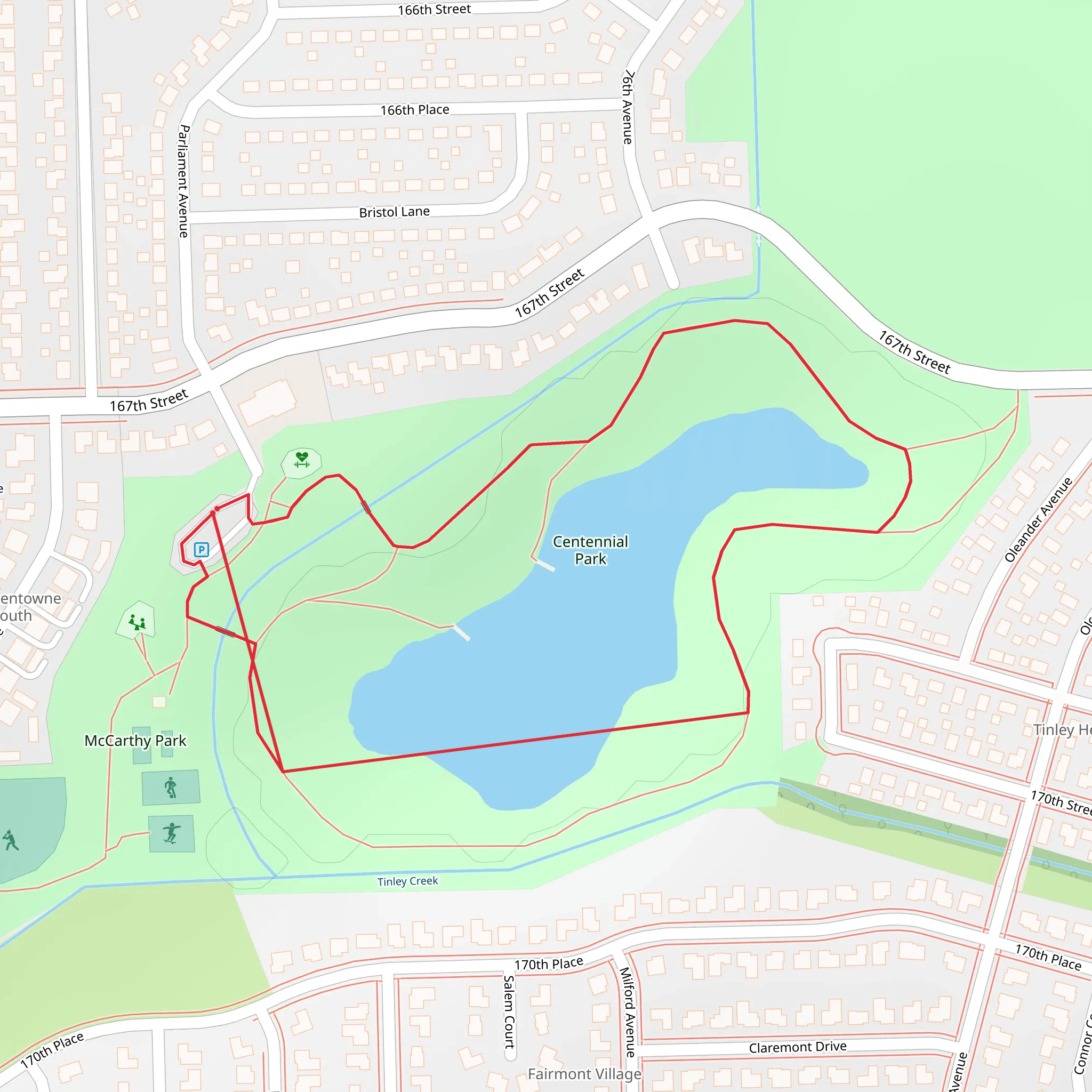 Centennial Park Loop mobile static map