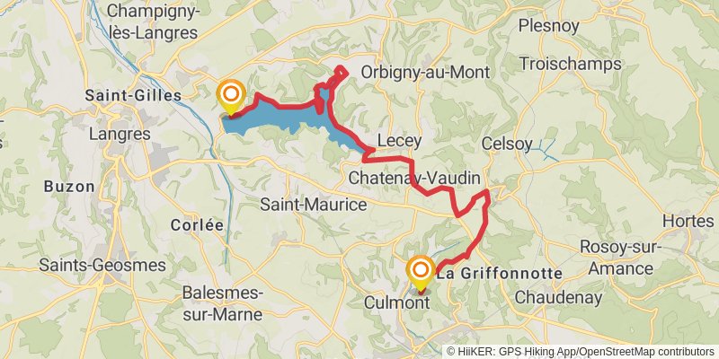 Via Francigena - France stage 38 Map