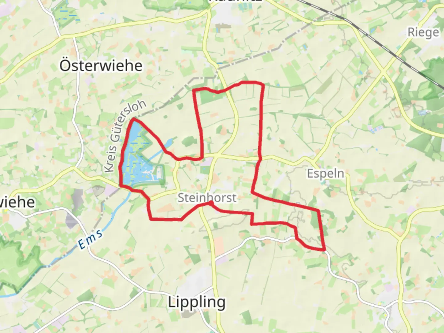 An image depicting the trail Steinhorst Loop and its surrounding area.