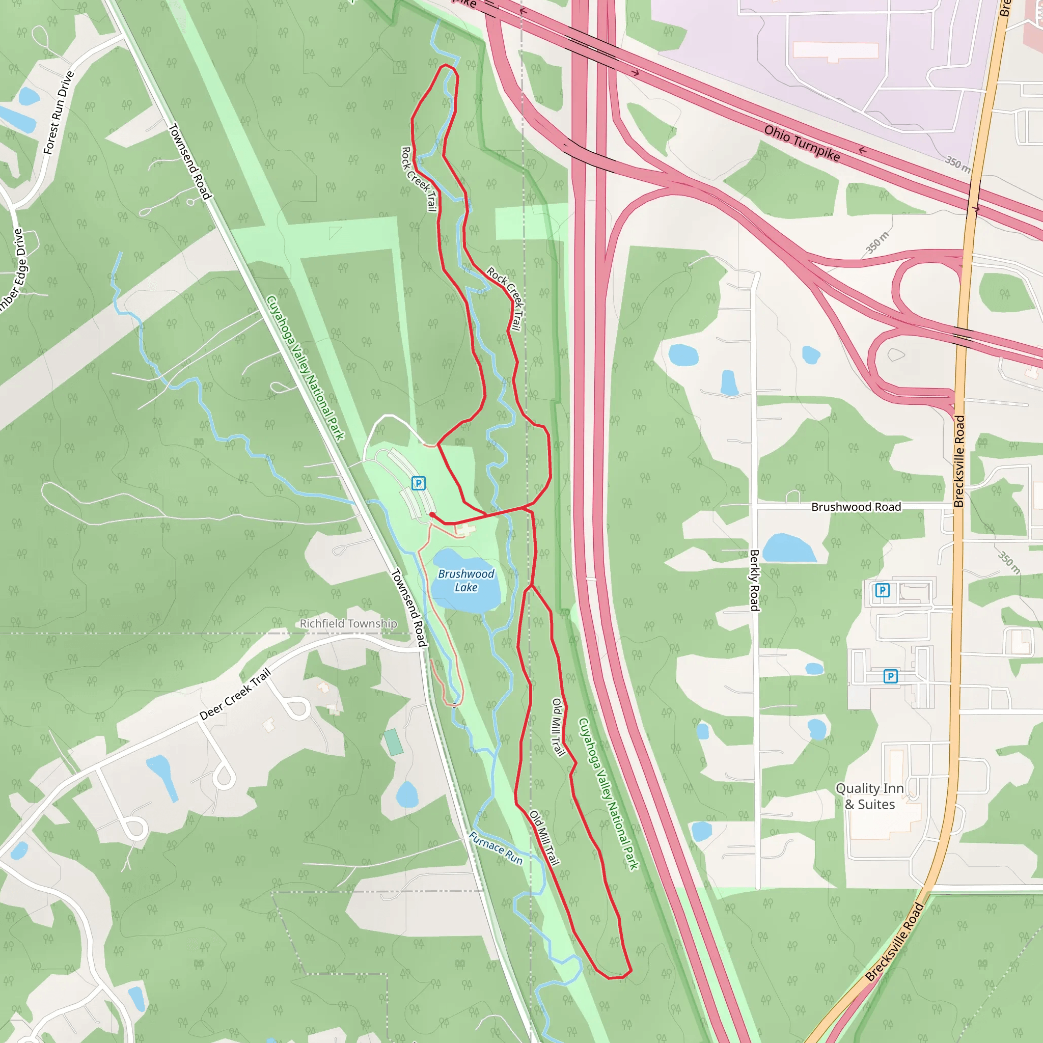 Brushwood Lake -Rock Creek and Old Mill Loop Trail mobile static map