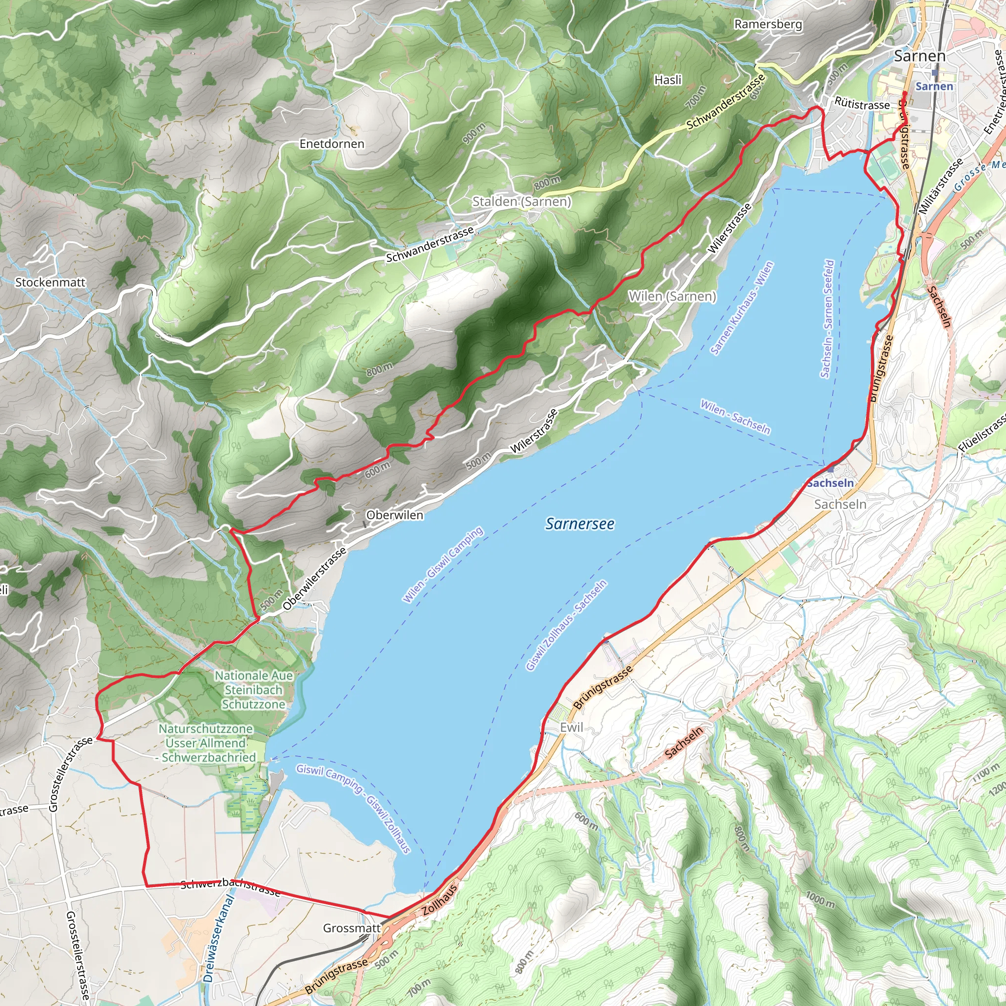 Lake Sarnen mobile static map
